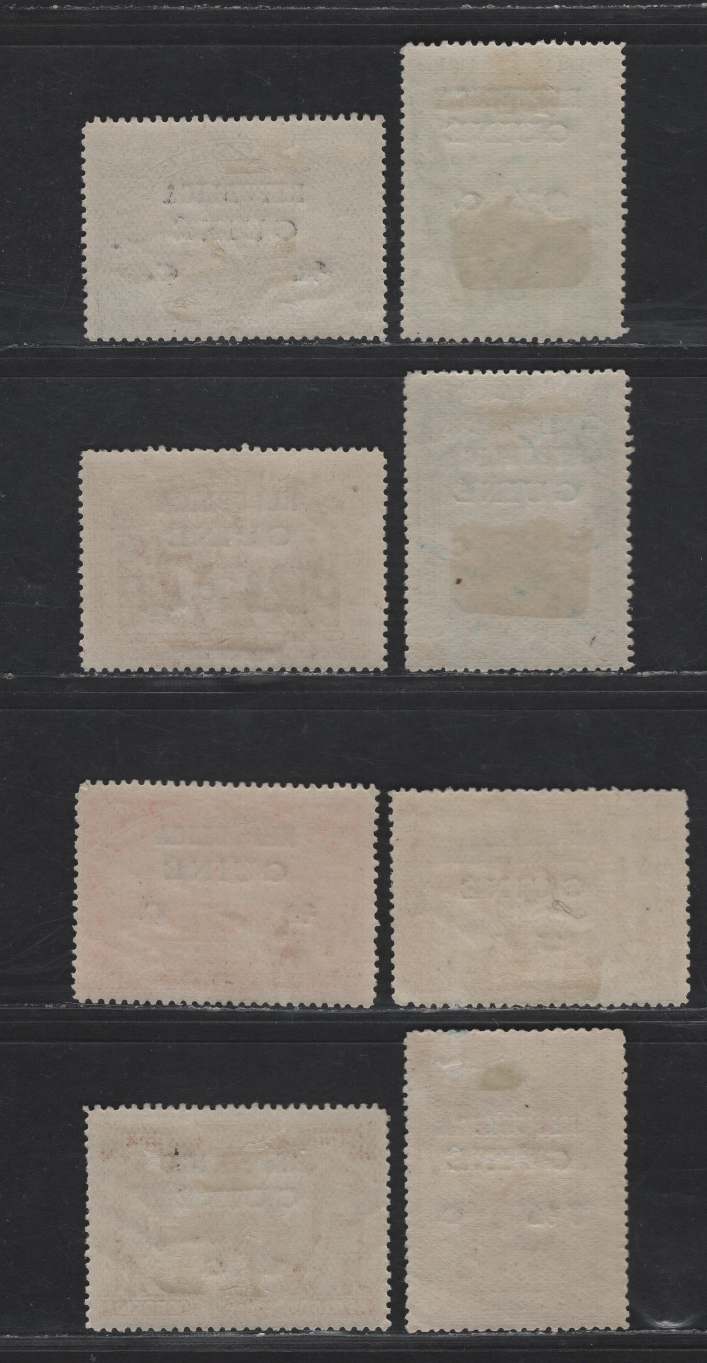 Lot 264 Portuguese Guinea SC#124-131 1/4c on 2.5c - 15c on 150r Blue Green - Bistre Vasco da Gama, 1913 Republica Overprints On Portuguese African Stamps Issue, 8 F/VFOG Singles