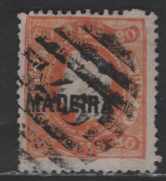 Lot 160 Madiera SC#12 80r Orange King Luiz, 1868-1870 King Luiz Embossed Sideface Issue, A Very Good Used Single