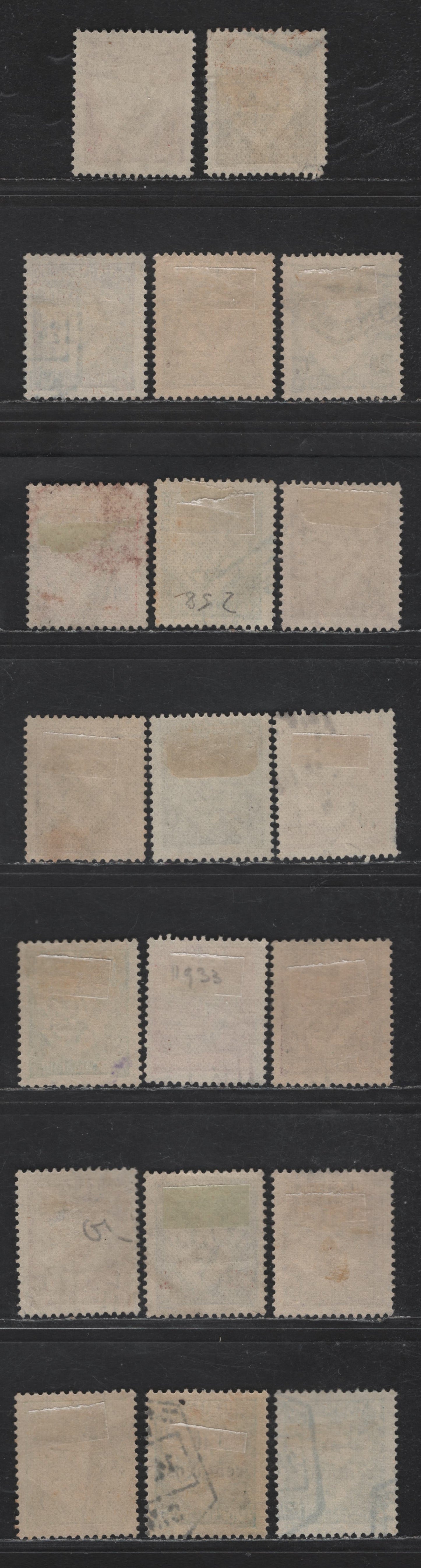 Lot 165 Mozambique SC#251-255, 257-267, 288 1c - 40c on 45c Bistre Brown - Bright Blue Lusiads, 1933-1938 Lusiads Issue, 17 Fine/Very Fine Used Singles