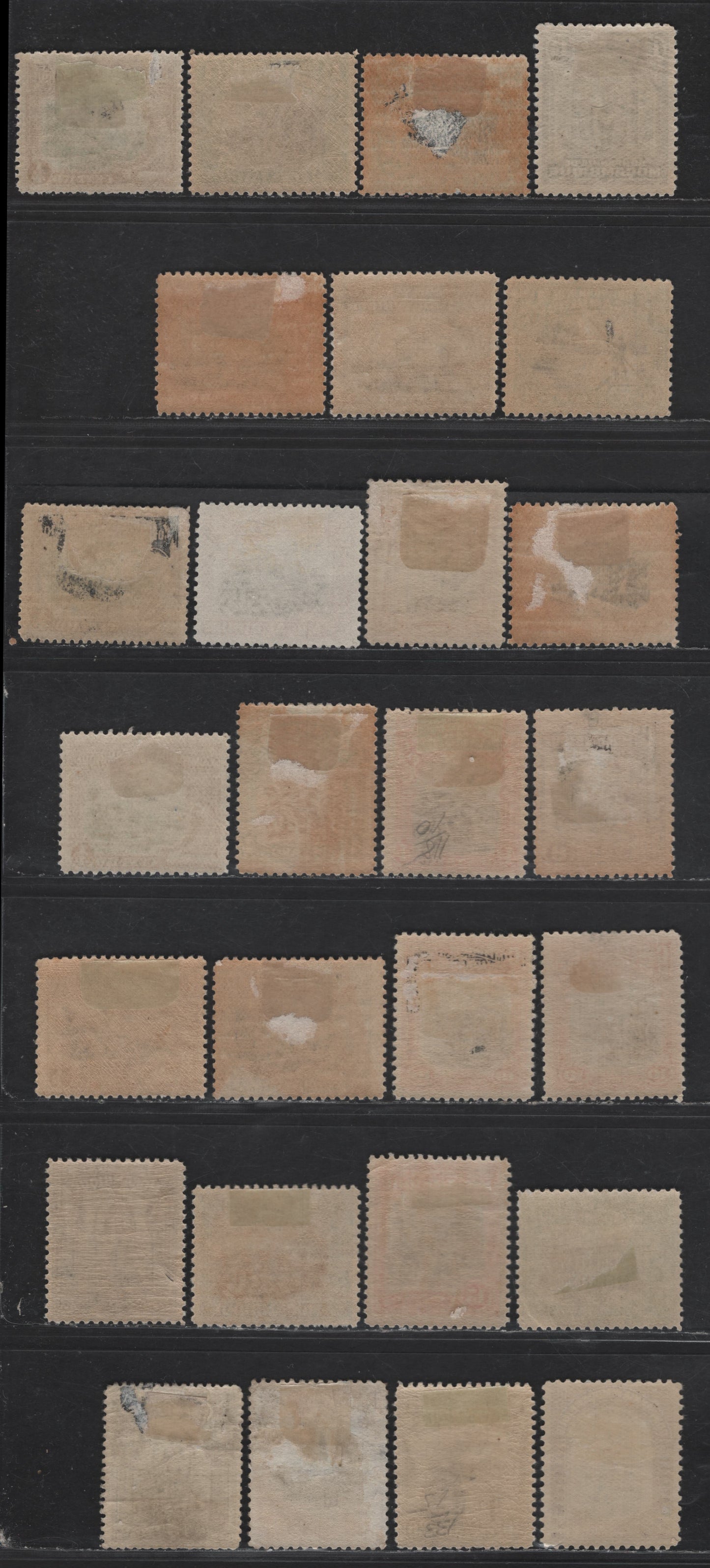 Lot 169 Mozambique SC#108-120, 122, 125-126, 130-131, 134, 136, 144, 156 1/4c - 25c Brown & Yellow Green - Chocolate & Ultramarine Scenes, 1918-1931 Pictorial Issue, 27 F/VFOG Singles, Perfs 14, 15 & 12.5, Shade Variations