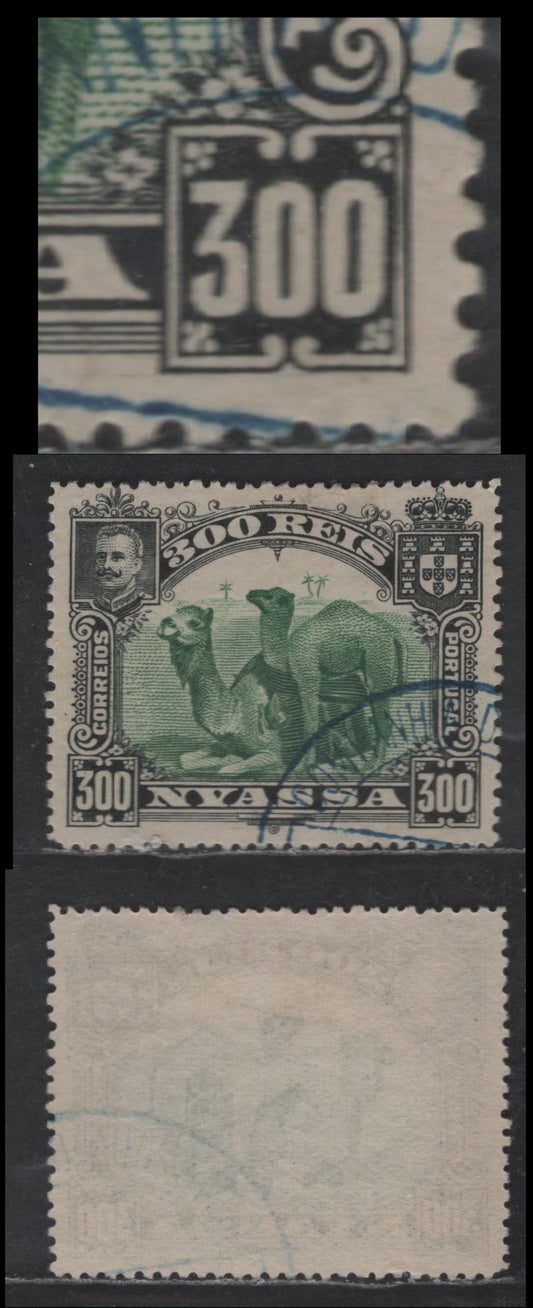 Nyassa SC#38var 300r Black & Yellow Green Camel, 1901 Pictorial Issue, A Very Fine Used Single, Perf 15, Re-Entry In Right Value Tablet