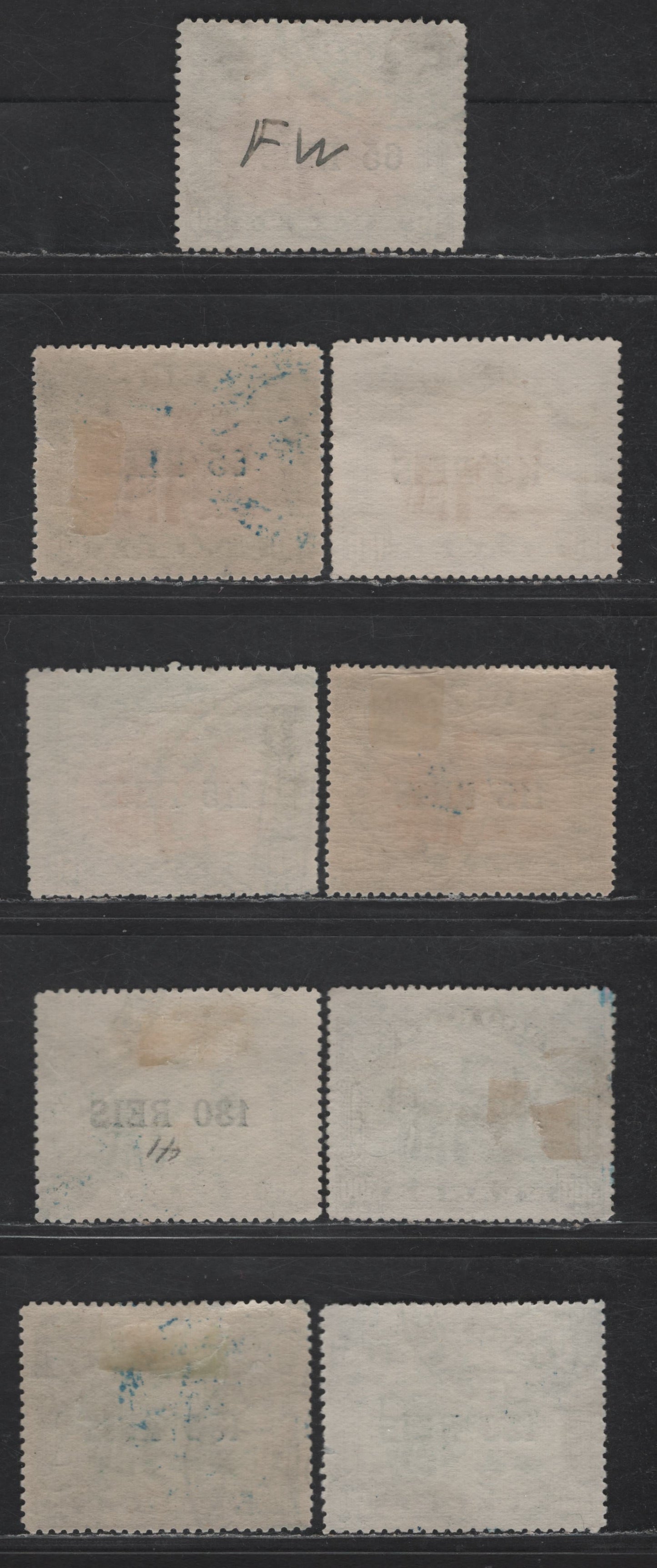 Lot 246 Nyassa SC#39-41 65r on 80r - 130r on 300r Black & Lilac - Black & Yellow Green Camel, 1903 Surcharged Issue, 10 Very Fine Used Singles, Perfs 14, 13.75, 15, 13.5, Comp 12-13 & 13.75x14