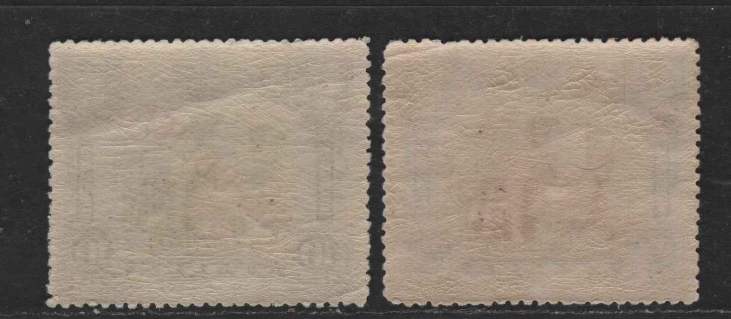 Lot 273 Nyassa SC#94, 96 1/4c on 2.5r - 1c on 10r Black & Violet - Black & Green Camels, 1921 Lisbon Surcharged Pictorial Issue, 2 VFOG Singles, Perfs 14.25 & 14