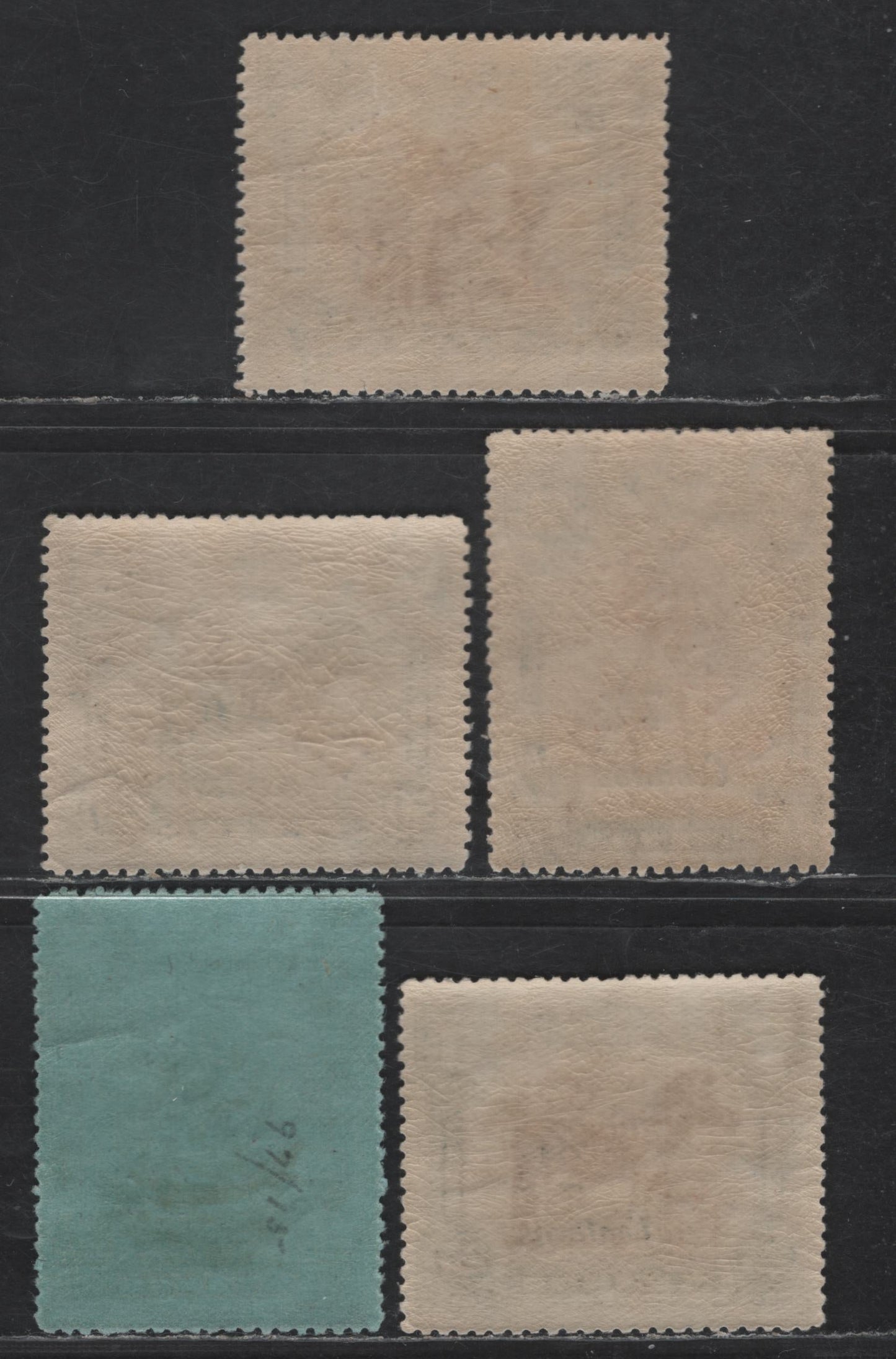 Lot 274 Nyassa SC#94, 97, 99, 101-102 1/4c on 2.5r - 7.5c on 75r Black & Violet - Black & Brown Camels - Giraffes, 1921 London Surcharged Pictorial Issue, 5 F/VFNH Singles