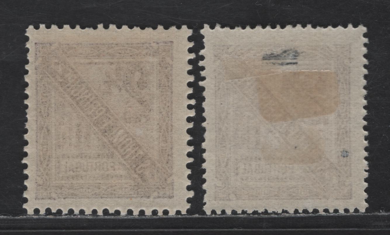 Lot 300 St. Thomas & Prince SC#P12-P12a 2.5r Brown Numeral, 1893 Newspaper Issue, 2 VFOG Singles