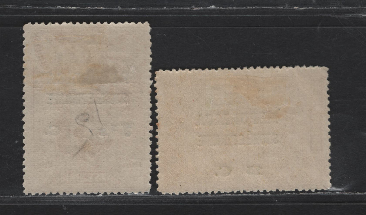 Lot 312 St. Thomas & Prince SC#183, 185 7.5c on 75r - 15c on 150r Violet Brown - Bistre Vasco da Gama, 1898-1913 Republica Overprinted Issue, 2 F/VFOG Singles