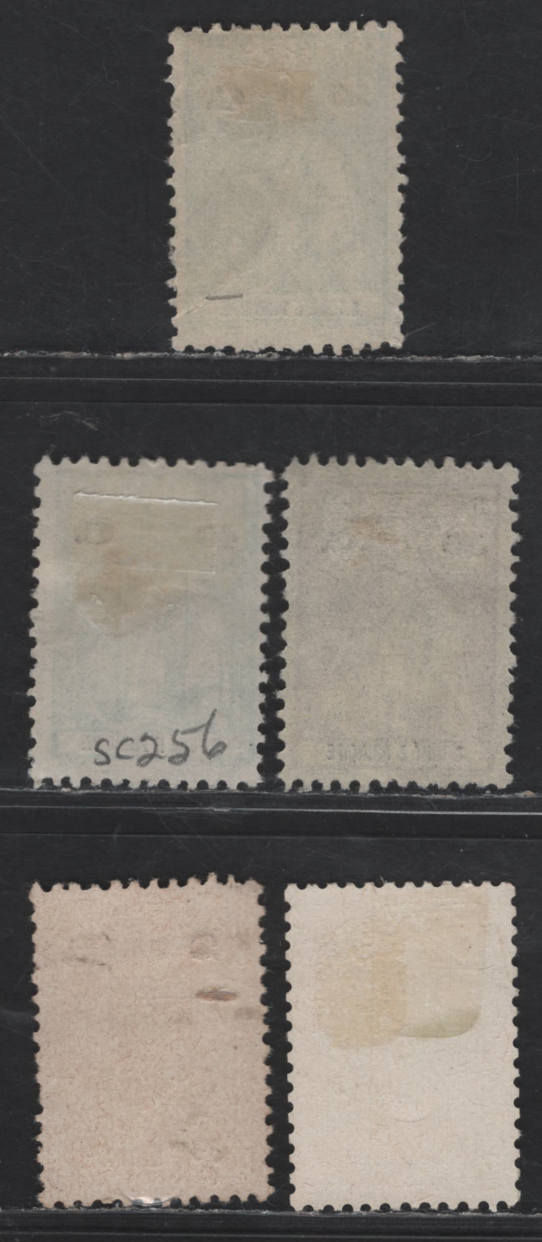 Lot 314 St. Thomas & Prince SC#232, 233c,d,j,k 20c - 5e Yellow Green - Buff Ceres, 1922-1926 Ceres Issue, 5 Fine/Very Fine Used Singles, Ordinary & Glazed Paper, Perf 12x11.5