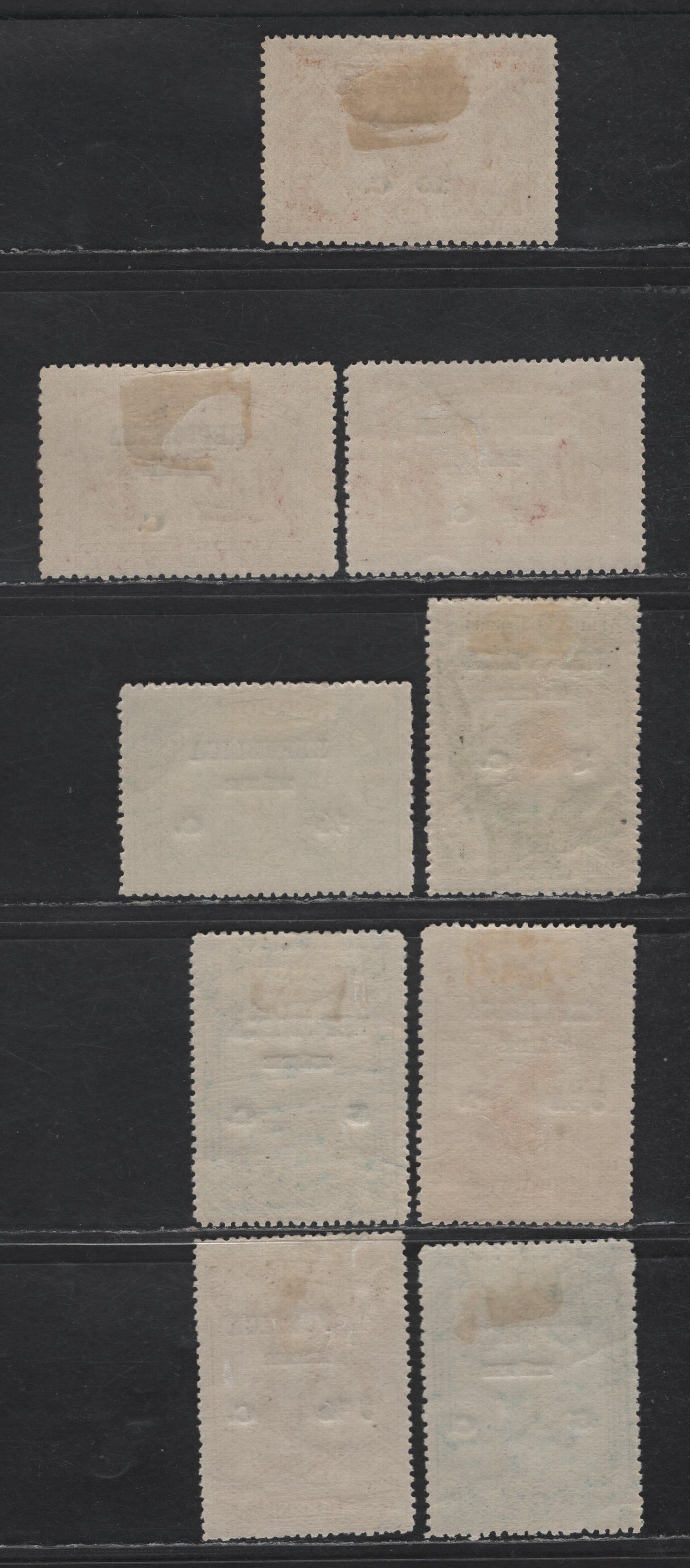 Lot 318 Tete SC#3, 6, 9, 11-15, 21 1c on 2a - 5c on 8a Red - Dark Blue Vasco da Gama, 1918-1913 Republica Overprinted 1898 Issue, 9 F/VFOG Singles