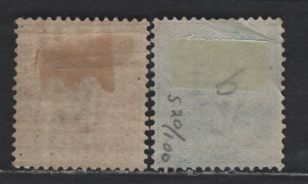 Lot 188 India SG#76, 80 1/2a & 6a Deep Blue - Olive Bistre Queen Victoria, 1873-1876 Crown Colony Keyplates Issue, 2 VG/FOG Singles, Elephants Head Wmk, 1/2a With Light Corner Creases At UL