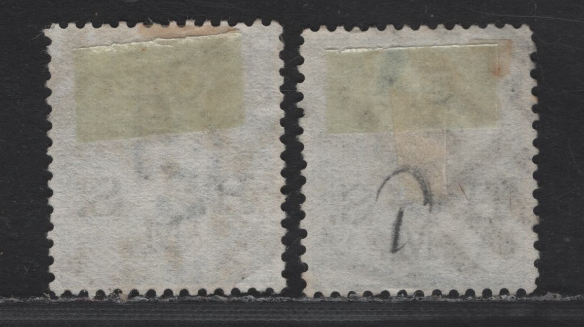 Lot 192 India SG#O31, O36 1/2a Blue Queen Victoria, 1874-1882 Official Overprinted Issue, 2 Fine Used Singles, Die 2, Blue & Blue Black Overprints, Typical Heavy Cancellations