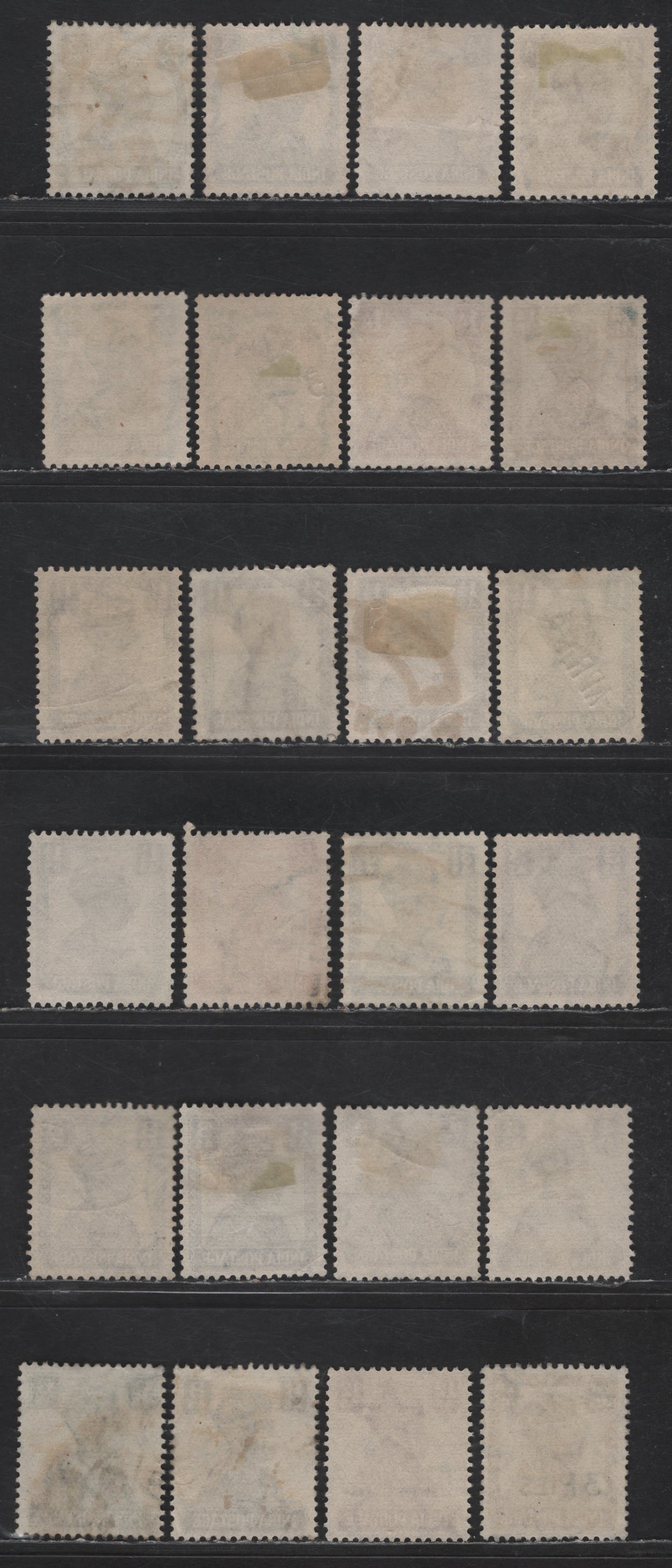 Lot 220 India #265-276 3p Slate - 12a Lake, 1940-1943 King George VI Issue, 24 F & VF Used Singles With Shades & Both Lithographed & Typographed 1/2a & 3as