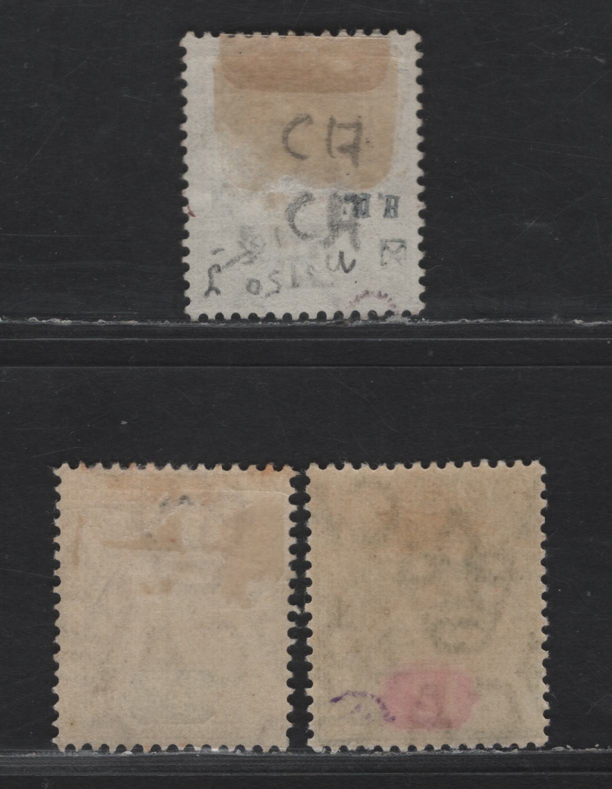 Lot 281 Ceylon SG#272, 279, 282 25c - 12c Bistre - Sage Green & Rosine King Edward VII, 1903-1905 King Edward VII Issue, 3 VFOG & Fine Unused Singles, 25c Bistre Has No Gum