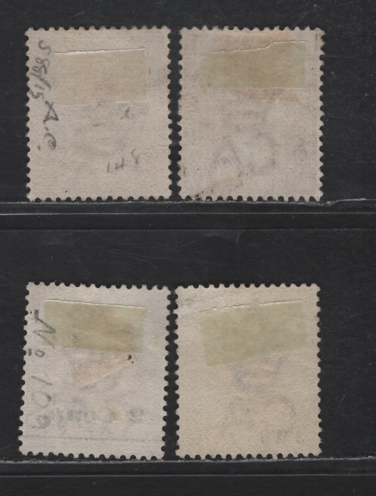 Lot 283 Ceylon SG#148, 207, 202, 256 4c - 2c Rosy Mauve - Pale Orange Brown Queen Victoria, 1883-1900 Queen Victoria Issue, 4 Very Fine Unused SIngles, Crown CA Wmk