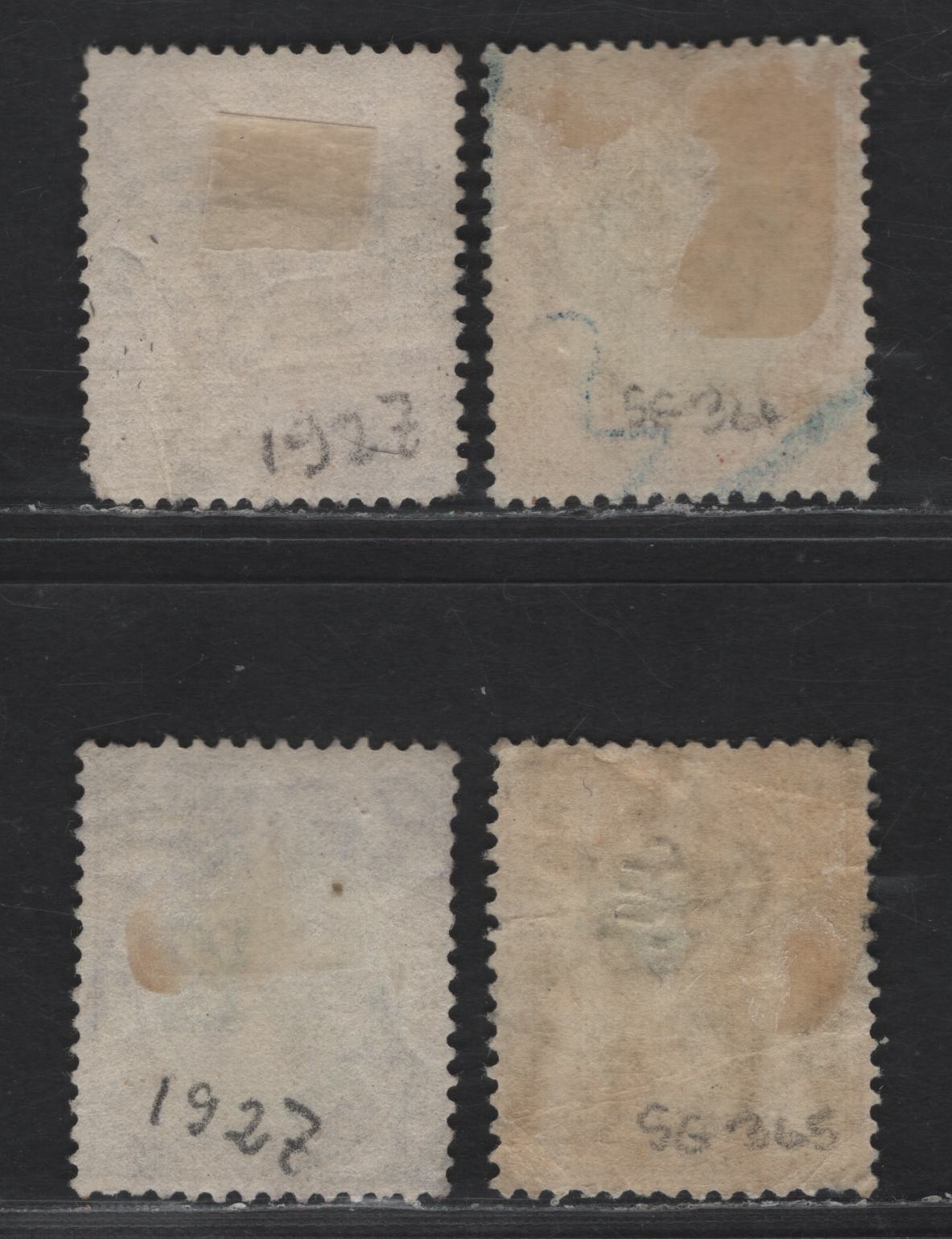 Lot 288 Ceylon SG#363-365 1r - 5r Dull & Bright Purple - Green & Dull Purple King George V, 1927-1929 King George V Issue, 4 Fine/Very Fine Used Singles, Script CA Wmk