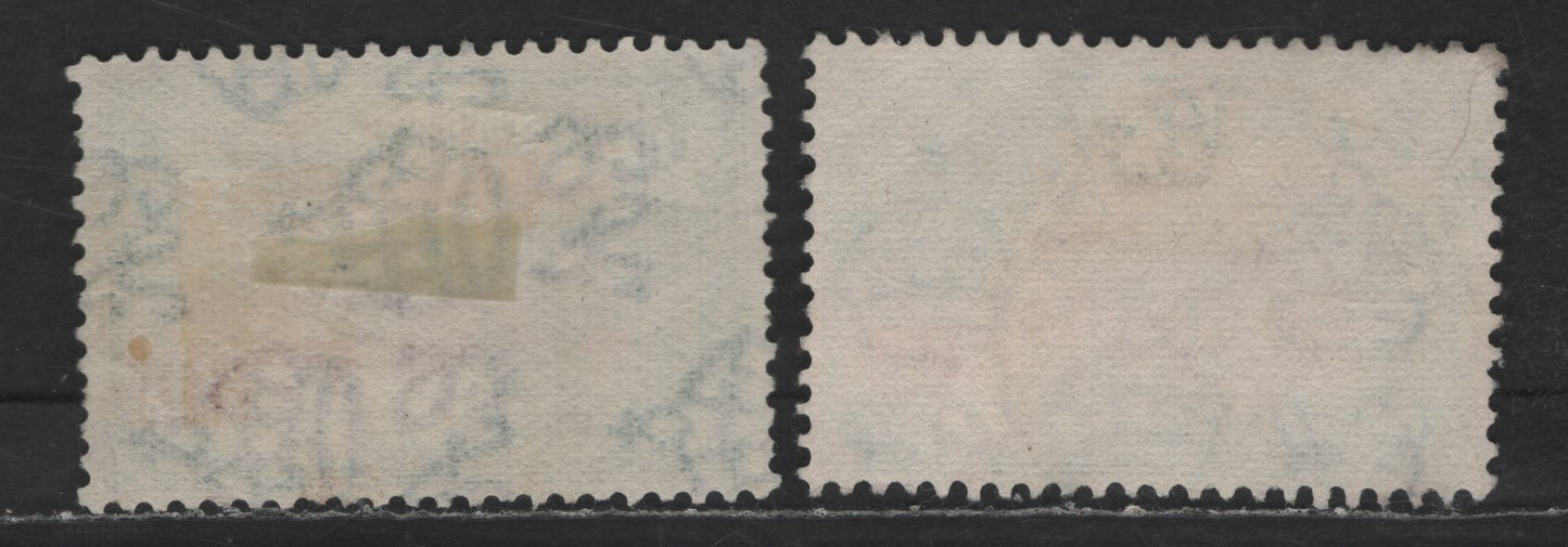 Lot 304 Ceylon SG#393, 393b 30c Carmine & Green King George VI, 1938-1952 KGVI Pictorial Issue, 2 Very Fine Used Singles, Upright & Sideways Wmks