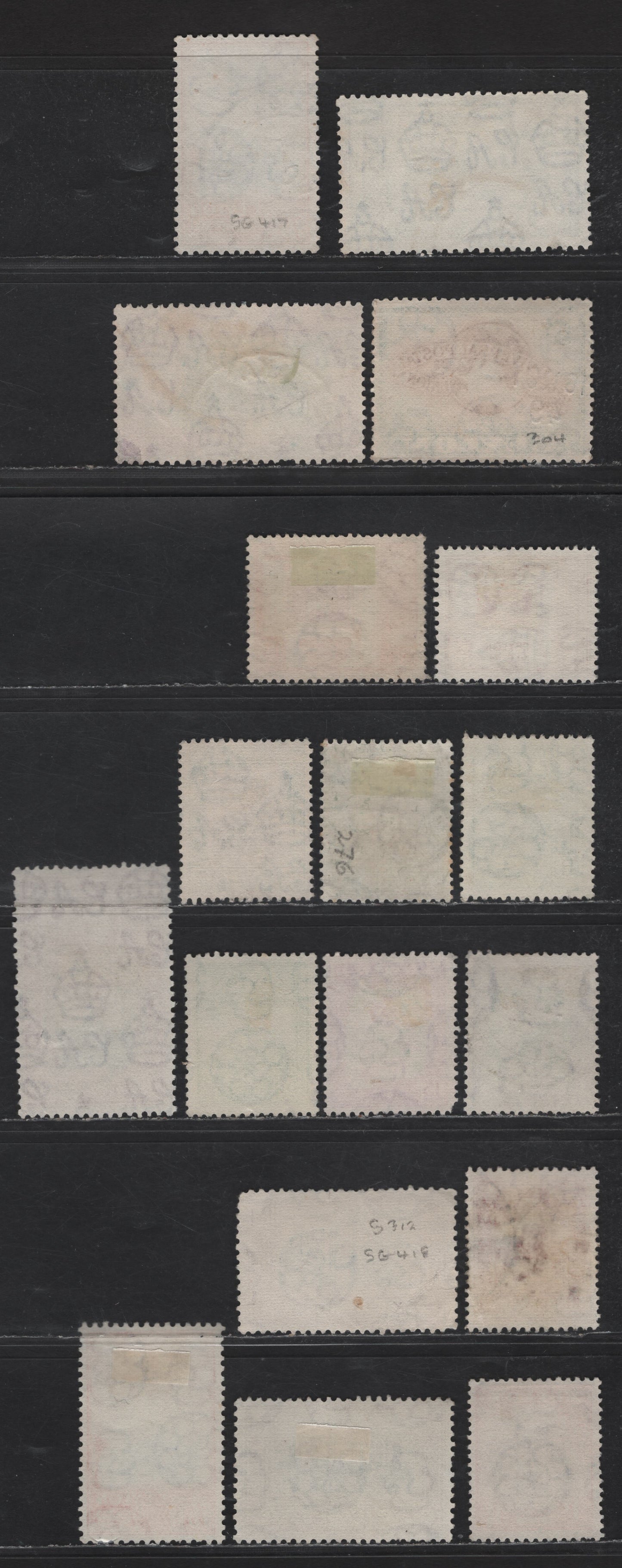 Lot 312 Ceylon SG#402/410, 413,418 6c - 1r Black & Blue - Deep Lake & Brown New Constitution - Pictorials, 1947-1950 New Constitution & Pictorial Definitive Issues, 18 Very Fine Used Singles