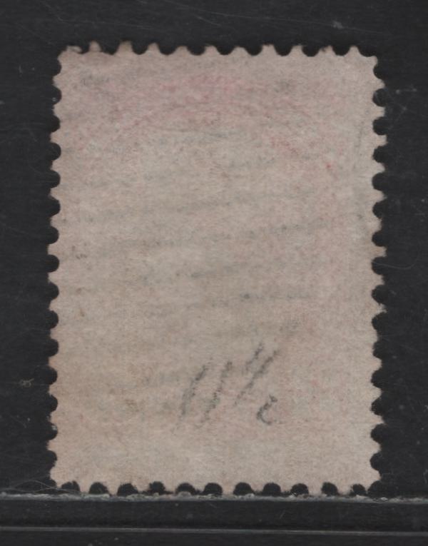 Lot 334 Canada #37iii 3c Orange Red Queen Victoria, 1870-1893 Small Queen Issue, A Fine Used Single, Mid Montreal Printing, Paper MM-R, Perf 11.75x12, Position Dot