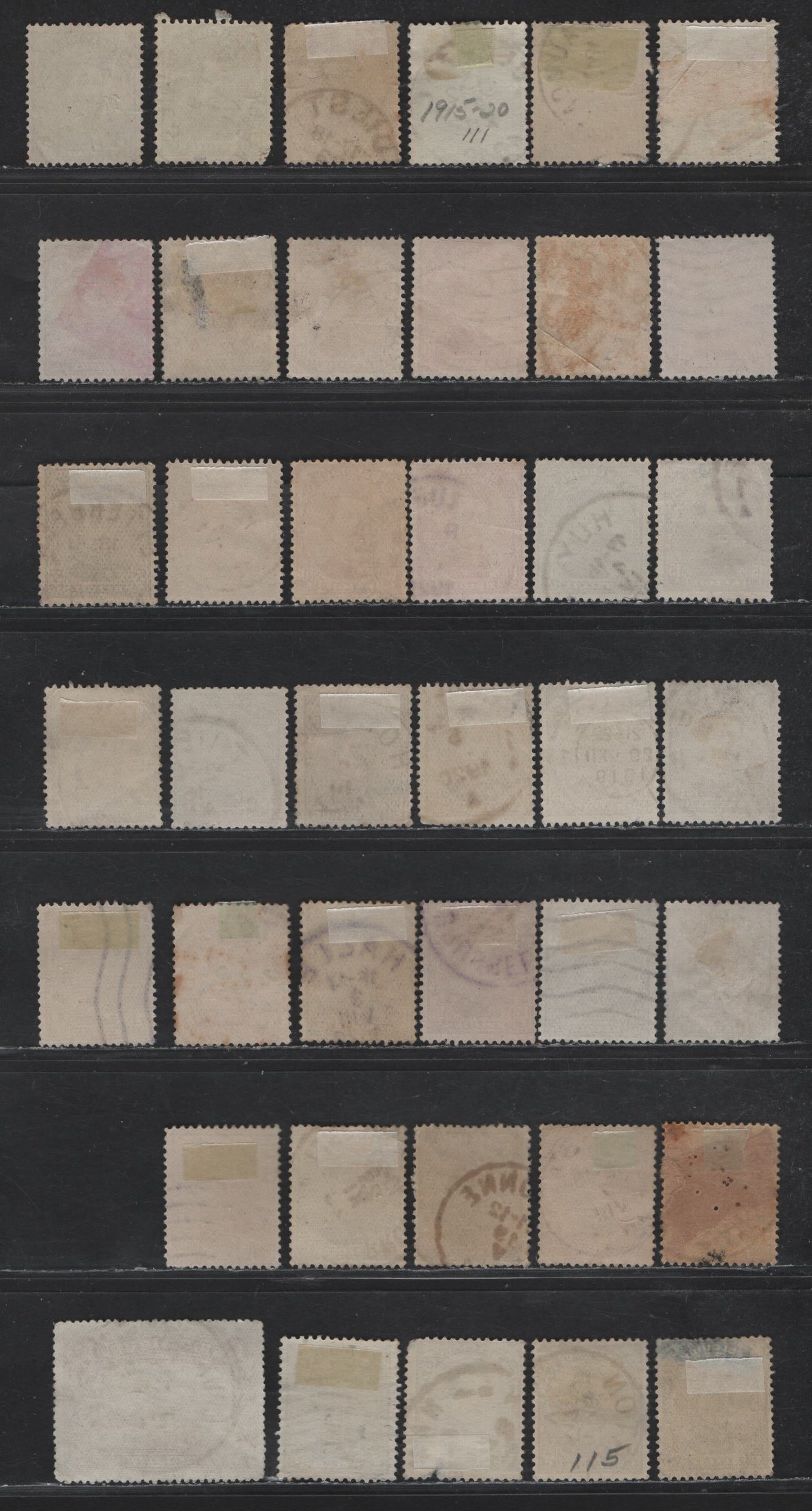 Lot 188 Belgium #108-115, 119a 1c Orange - 1fr Violet, 1915-1922 Small Albert Definitive Issue, 40 F & VF Used Singles 1fr Is Perf 15. Other Low Values Represent A Mixture Of Printings With Different Shades And Types From London & Mechelen Printings