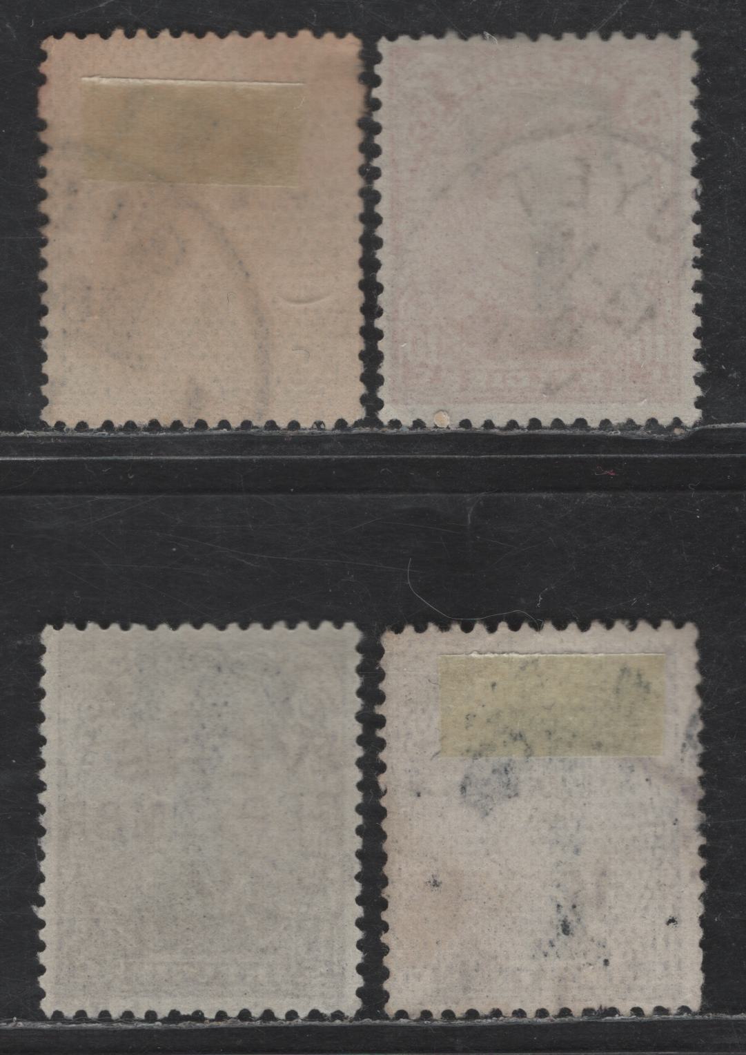 Lot 201 Belgium #J16C, J16E, J16D 5c Green - 15c Purple, 1919 Handstamped Postage Due Issue, 4 F & VF Used Singles 5c Type III, 10c Type I, 15c Types I & II With The Type I Being A Double Overprint