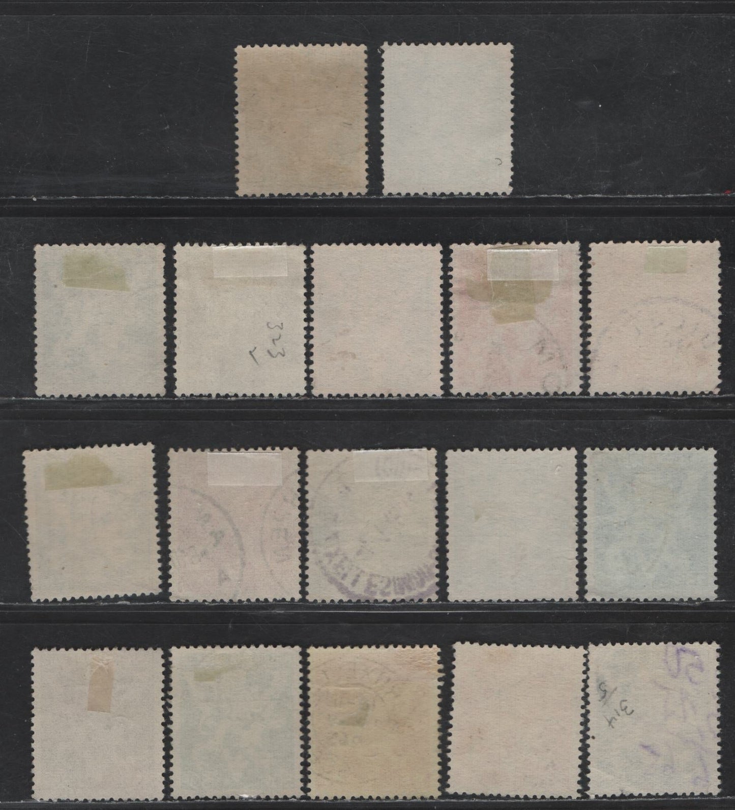 Lot 219 Belgium #323-326, 328, 331, 333, 339, 340-341, 342, 347 10c Green - 1.75f Bright Ultramarine, 1944 Lion Ramant Issue, 17 F & VF Used Singles
