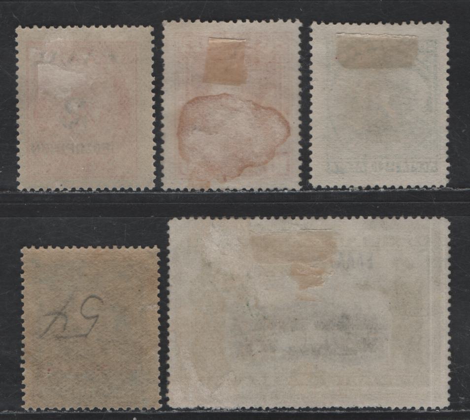 Lot 221A Crete #54, 89, 95, 96, 102 25l Blue - 5d Olive Green & Black, 1900 Overprints - 1908 Overprinted Pictorial Issues, 5 F & VF OG & UN Singles