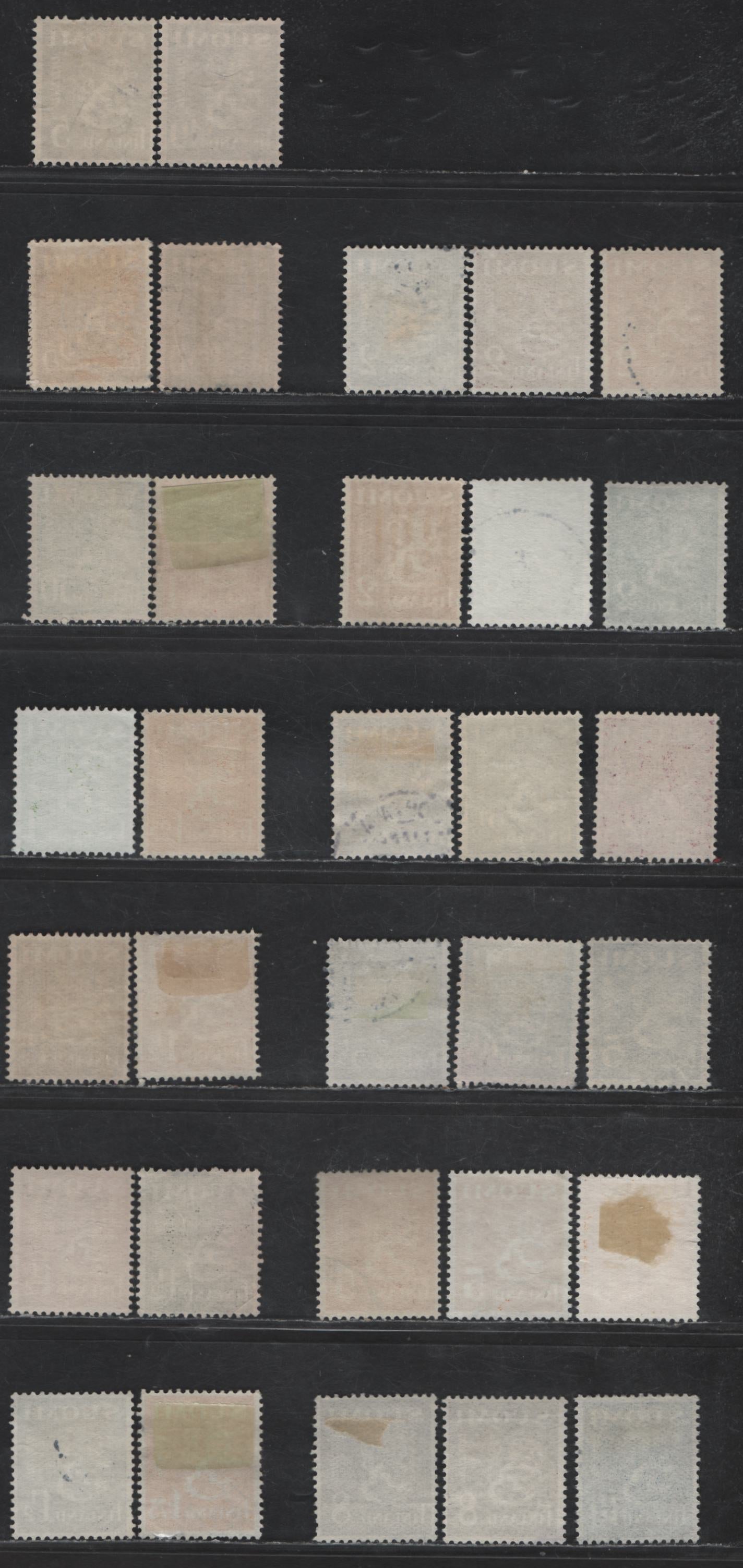 Lot 241 Finland #158/176I 5p Chocolate - 10m Saphire, 1930-1946 Arms Definitive Issue, 32 F & VF Used Singles With Shade Varieties