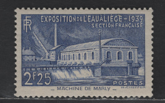 Lot 279 France #388 2.25fr Bright Ultramarine,1939 International Water Exposition Issue, A VFNH Single Very Minor Offset On Gum