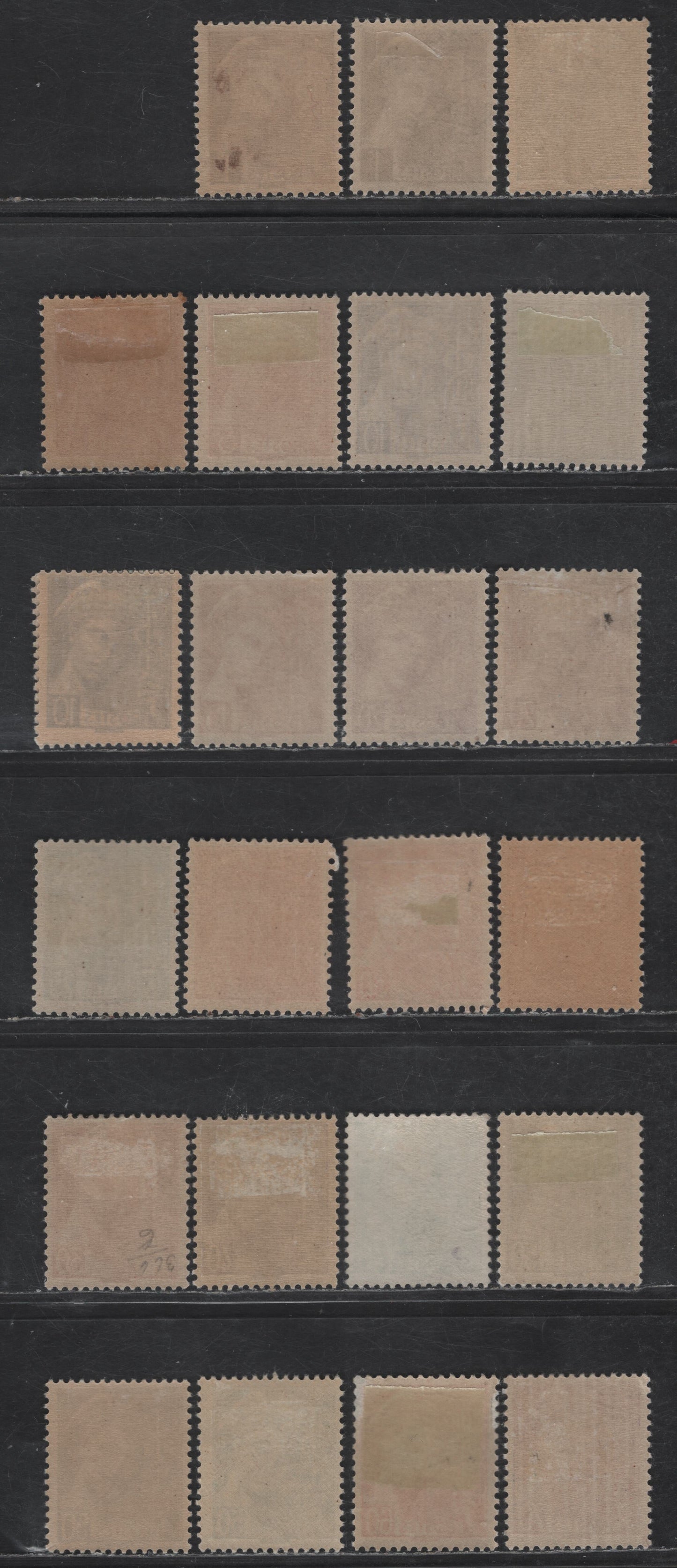 Lot 286 France #353-363, 365-368 1c Dark Brown - 70c Magenta,1938 - 1942 Mercury Definitives Issue, 23 F & VF OG Singles
