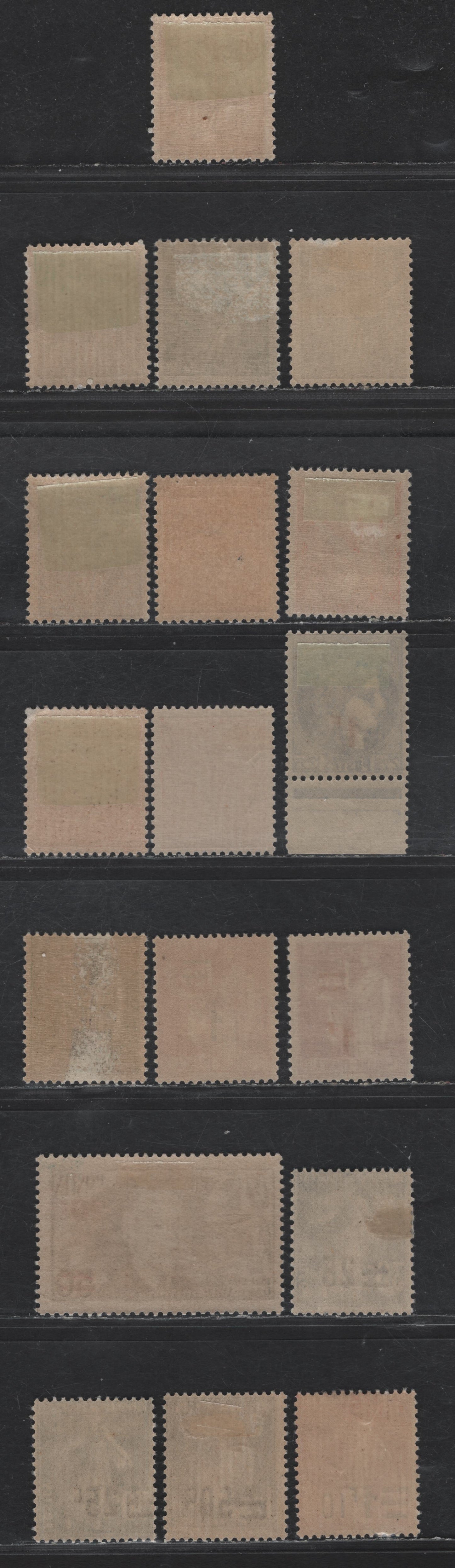 Lot 288 France #227, 235, 240, 375-377, 379-380, 382, 383, 385, 386, 398, 403, 407, 408, 414 25c On 30c Light Blue - 20fr On 50fr Dark Ultramarine,1926-1927 & 1940-1941 Surcharge Issues, 18 F & VF OG Singles With Shades