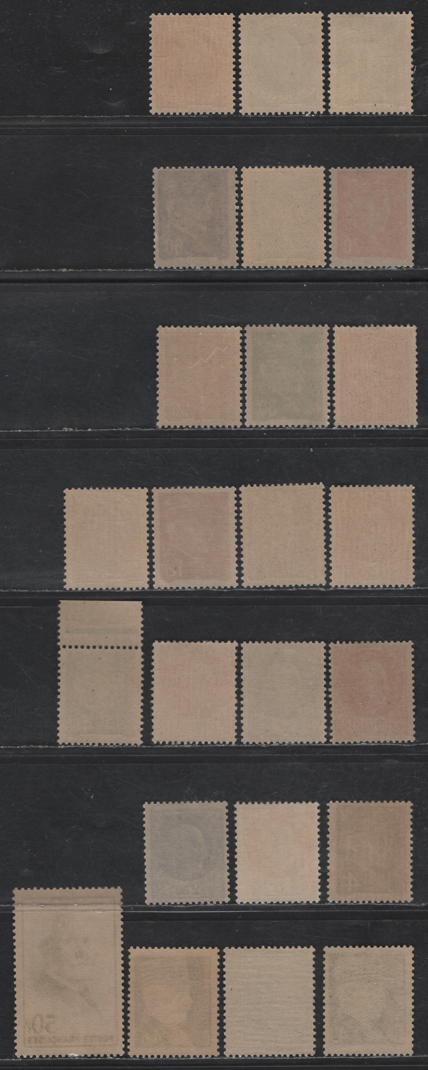 Lot 293 France #427-451 20c Lilac - 50fr Black,1941-1942 Marshall Petain Definitives Issue, 24 F & VF NH & OG Singles With A Extra Shade Of 1.25fr