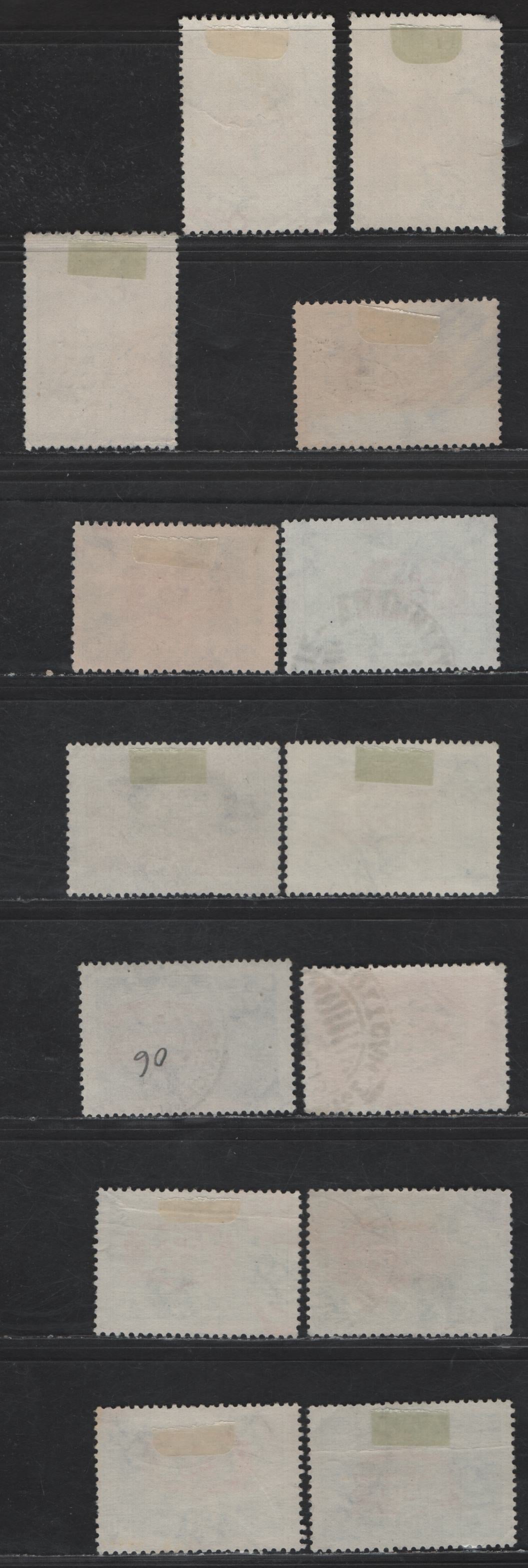 Lot 330 Greece #473, 474, 475, 476-480, 501-504 20d On 50d Ultramarine - 100d on 10d Pale Blue, 1946-1947 Surcharges Issue, 14 F & VF Used Singles With Extra Shades