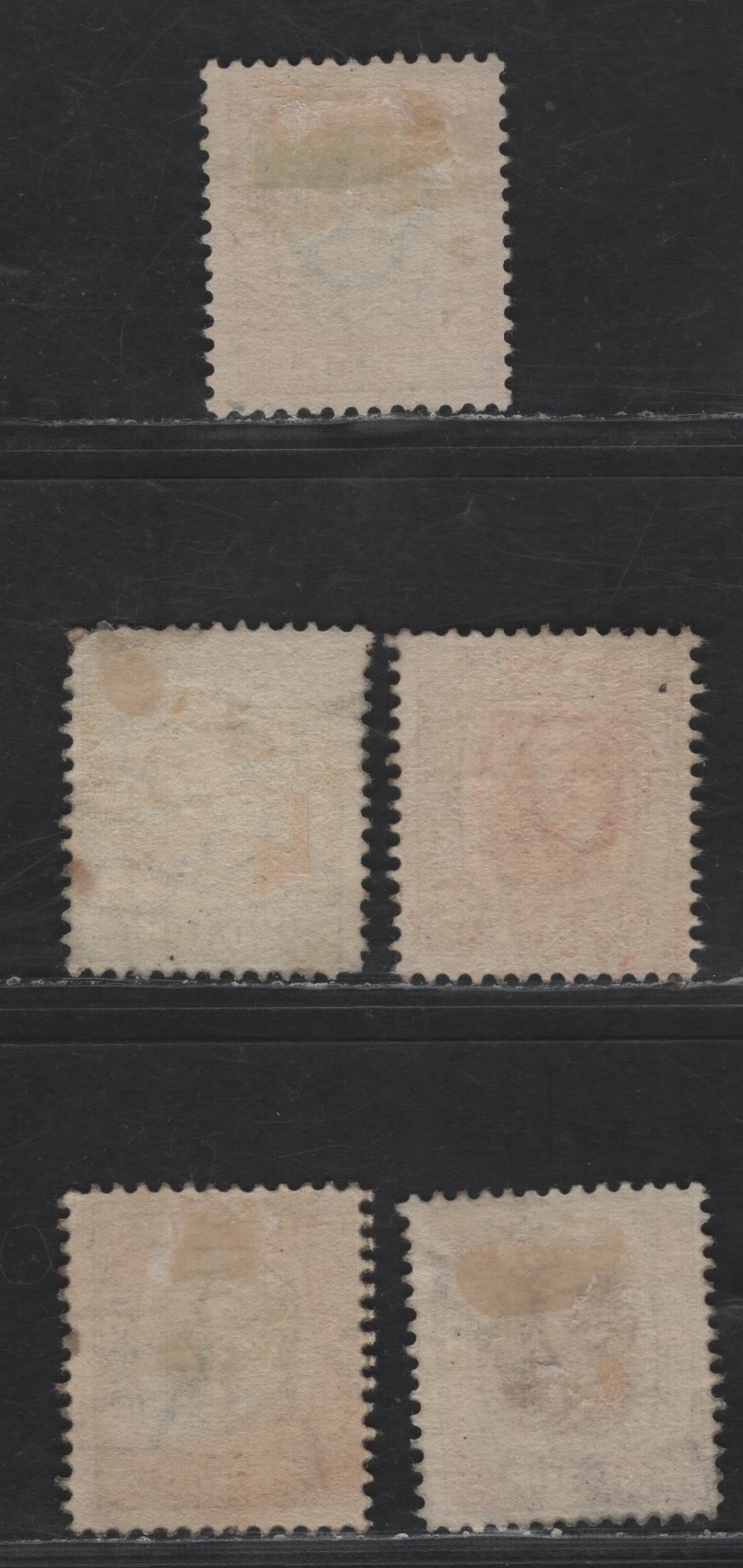 Lot 362 Iceland SC#73, 77, 79-81 4a& 40a Grey & Red - Claret Kings Christian IX & Frederick VIII, 1907-1908 Kings Christian IX & Frederick VIII Issue, 5 Fine Used Singles Wmk Crown