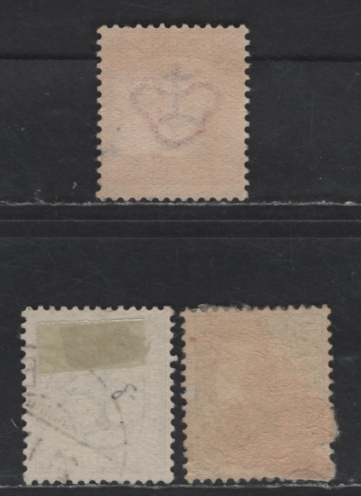 Lot 363 Iceland SC#74-76 5a, 6a, 10a Green - Scarlet Kings Christian IX & Frederick VIII, 1907-1908 Kings Christian IX & Frederick VIII Issue, 3 Fine Used Singles Wmk Crown