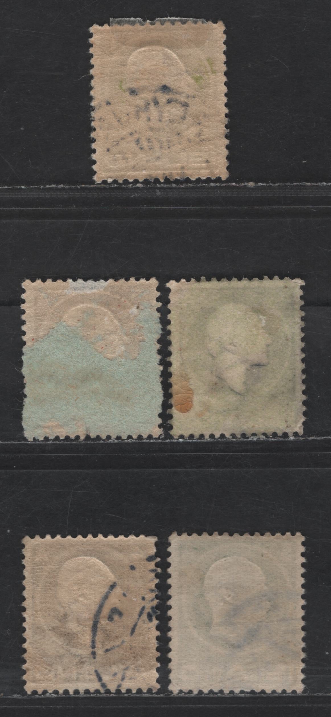 Lot 364 Iceland SC#86, 88, 90, 92 1a, 15a Olive Green - Violet Jon Sigurdsson & King Christian IX, 1911-1912 John Sigurdsson & King Chnristian IX Issue, 5 VF Used Singles