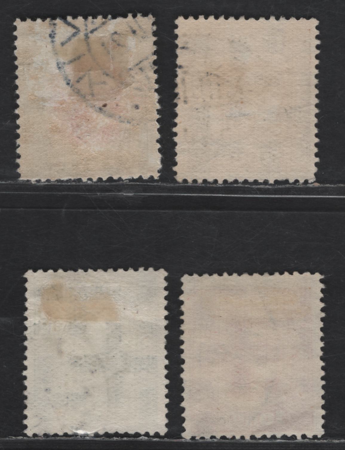 Lot 367 Iceland SC#99-100, 102, 104 1e & 10a Yellow Green & Red  - Scarlet Kings Christian IX & Frederick VIII, 1915-1918 Kings Christian IX & Frederick VIII Issue, 4 Fine Used Singles Wmk Crosses