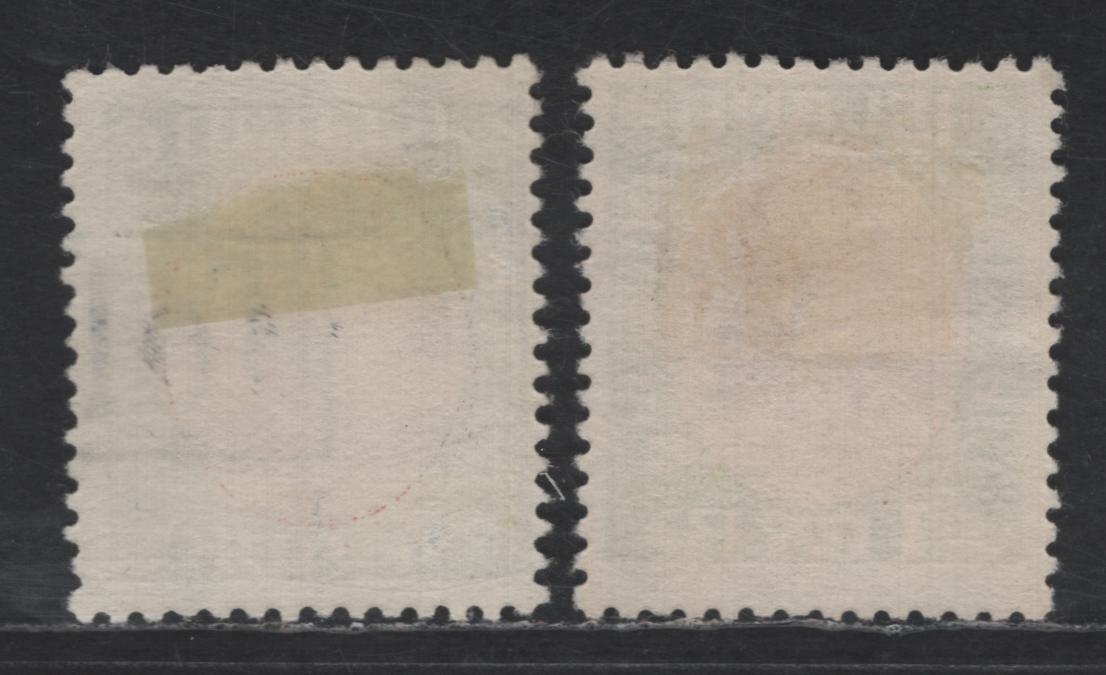Lot 374 Iceland SC#176, 178 1e & 4a Yellow Green & Red - Grey & Red King Christian X, 1931-1933 Re-Drawn King Christian X Issue, 2 Fine Used Singles With Tollur Cancels