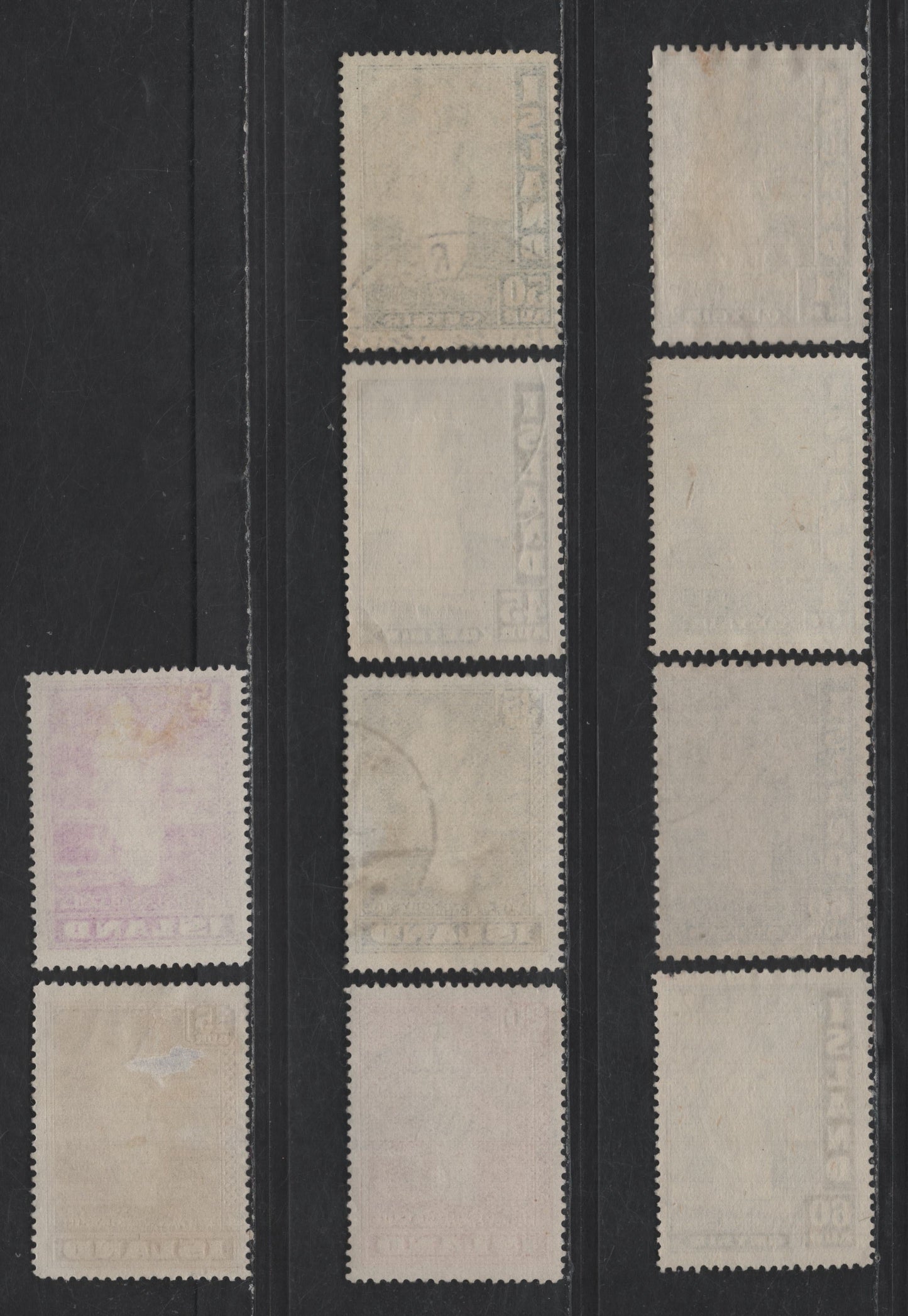 Lot 396 Iceland #203-205 15a Deep Rose Violet - 1k Indigo, 1938-1947 Geyser Definitives Issue, 10 Very Fine Used Singles Perf 14 & 11 1/2, Plus Extra Shade Of 15a