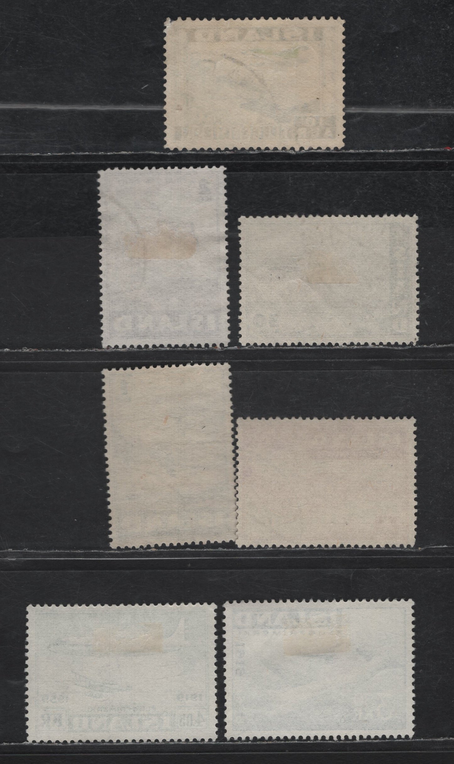 Lot 406 Iceland #C15, C22, C23, C24, C25, C30-C31 10a Blue - 4.05kr Green, 1934-1959 Airmail Issues, 7 Very Fine Used Singles