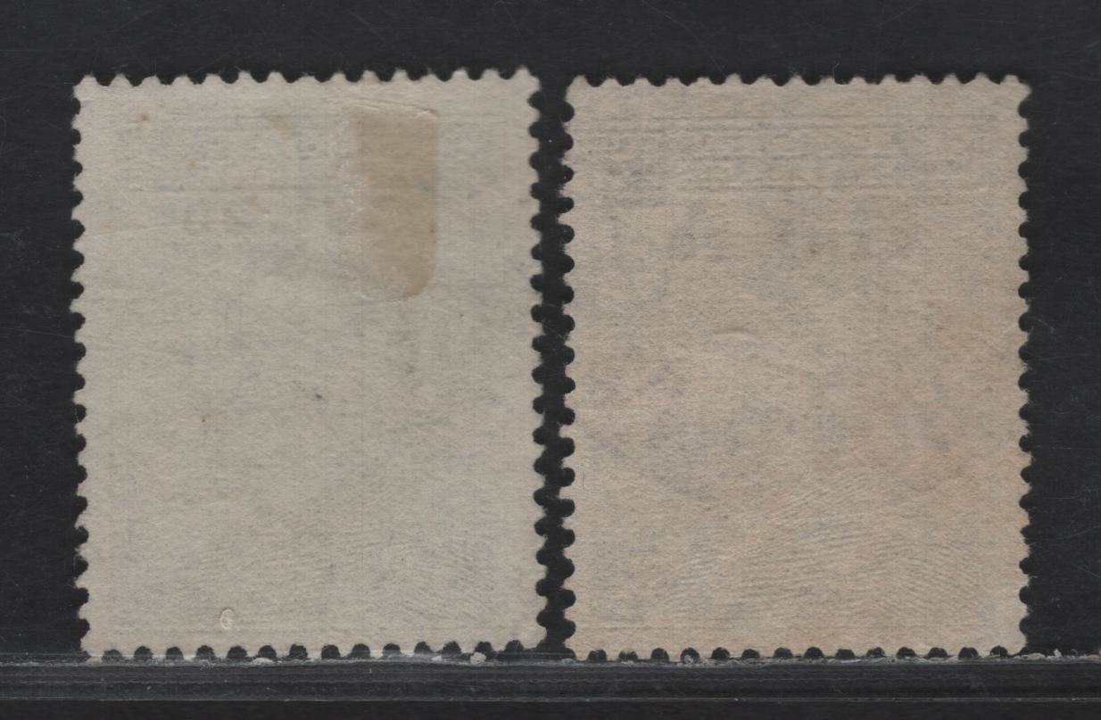 Lot 223 Italy SC#129-129var 20c on 25c Slate Victor Emmanuel III, 1916 Victor Emmanuel III Issue, 2 Very Fine Used Singles, Normal & Shifted Surcharge