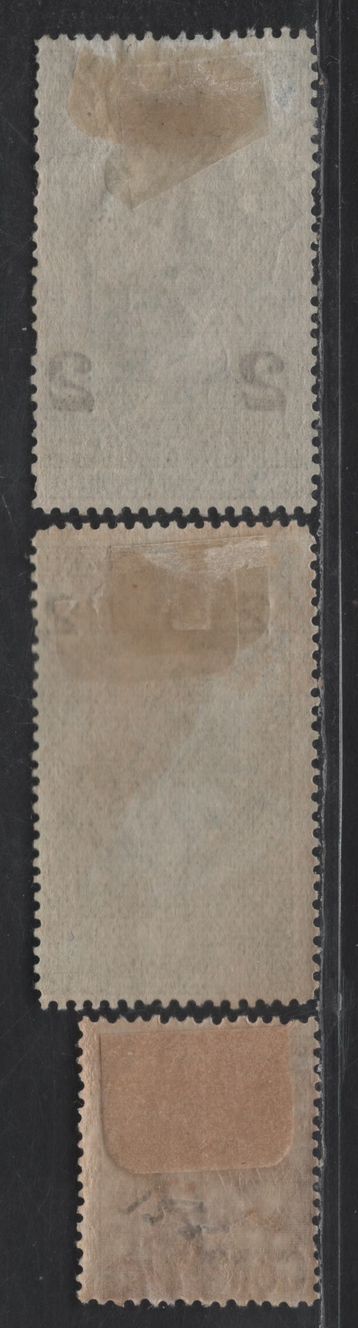 Lot 224 Italy SC#126, 128, 147b 2c on 5c - 7.5c on 85c Deep Green - Brown Victor Emmanuel III, 1913-1927 Victor Emmanuel III Issues, 3 VG/F/VFOG Singles, Including Type 2 Surcharge On #147