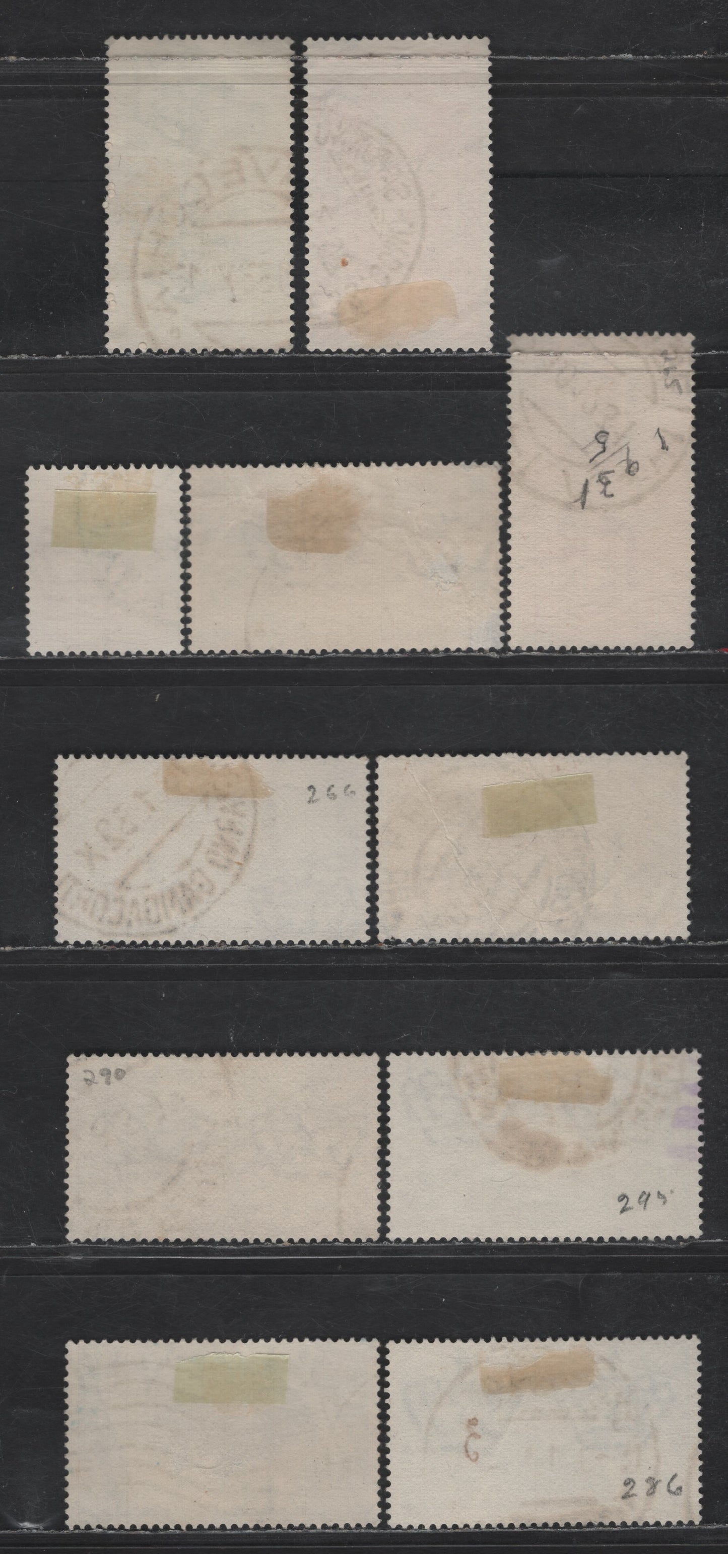 Lot 231 Italy SC#265-268, 272, 290, 295, 297, 301, 310-311 20c - 25c Rose Red - Green Royal Navy Academy - Holy Year, 1931-1933 Royal Navy Academy - Holy Year - Issue, 11 Very Fine Used Singles