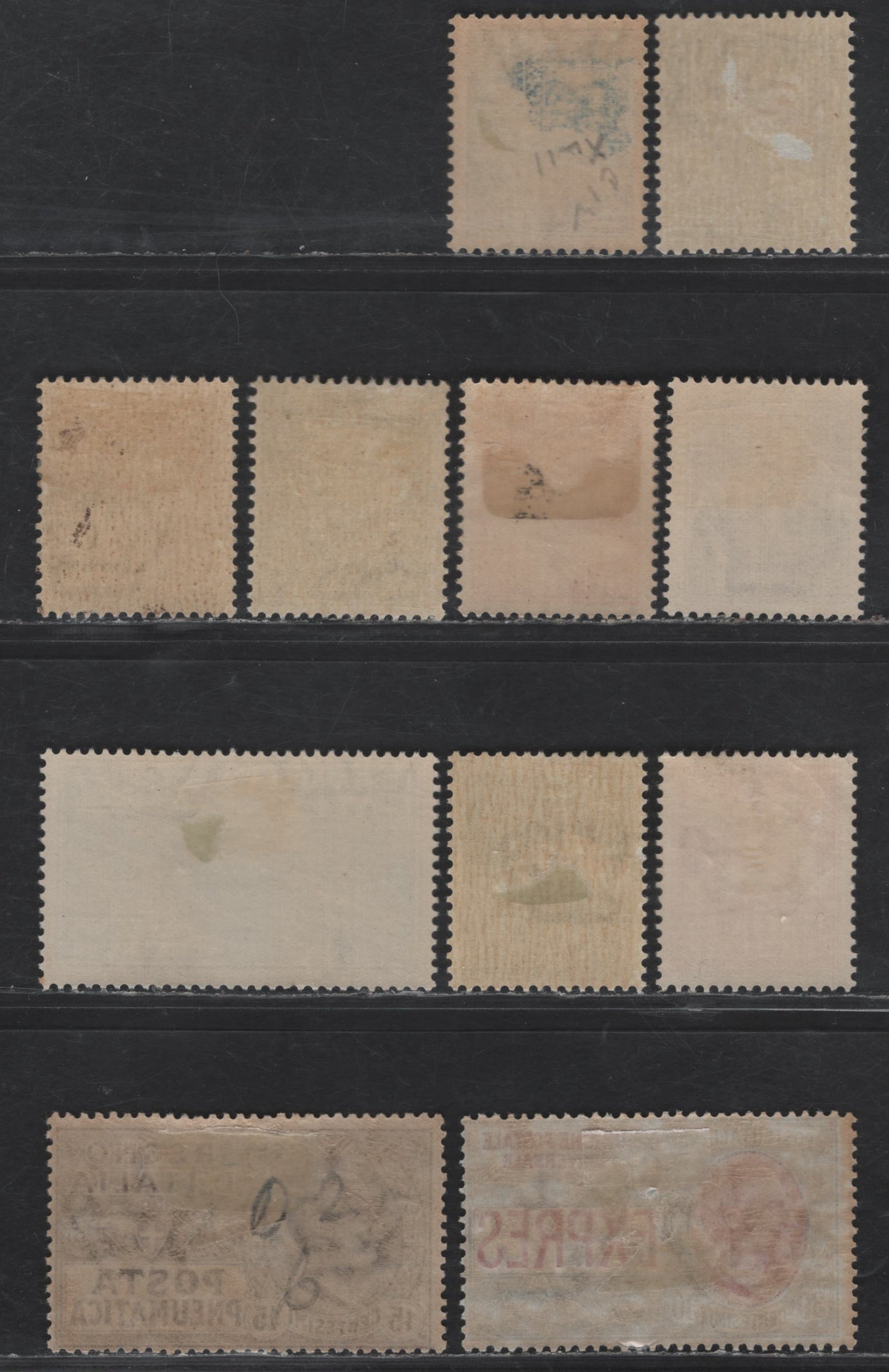 Lot 237 Italy SC#C12-C17, D2a, E6 25c - 30c Dark Green - Blue & Rose Airmail - Special Delivery, 1930-1932 Airmail - Special Delivery Issues, 8 F/VFOG Singles