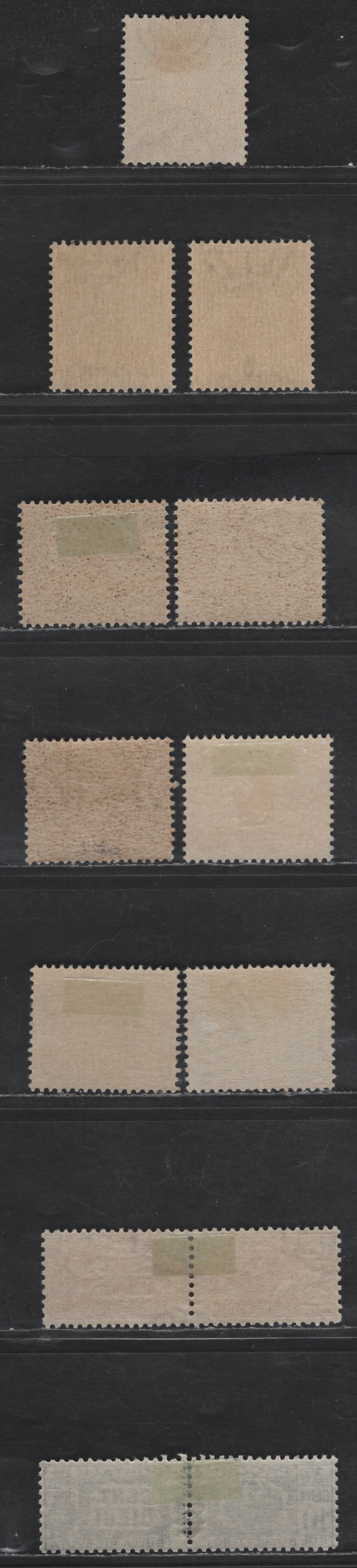 Lot 241 Italy SC#EY2, EY4, J29, J31-J33, J37, Q25-Q26 10c - 2l Dark Brown - Green Emblem, 1930-1942 Authorized Delivery, Postage Dues & Parcel Post Issues, 9 F/VFOG/NH Singles, EY4 is NH, Rest Are OG