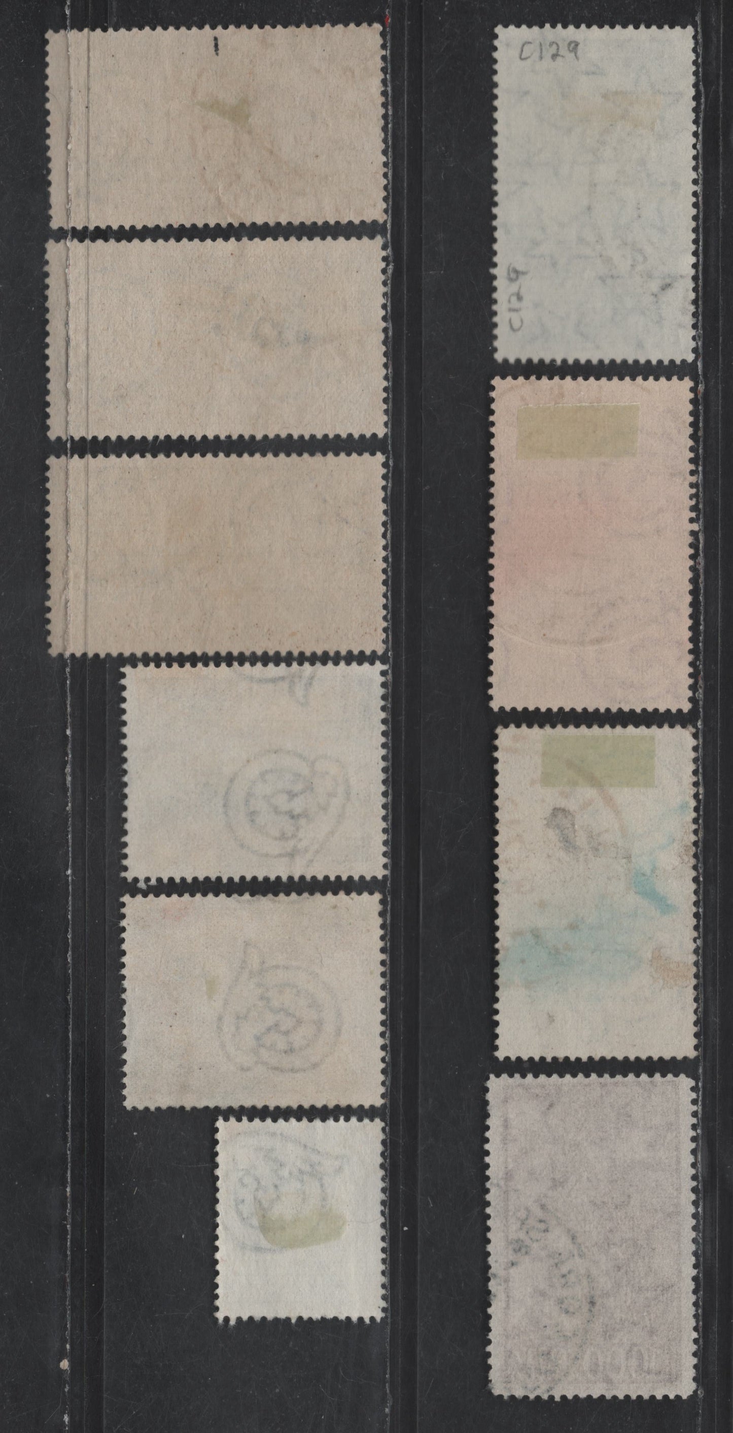 Lot 253 Italy SC#613-615, C106-C107, C109, C126, C120-C121, C129 10c - 100l Dark Blue Green - Prussian Green Armed Forces - Mazzini, 1952-1955 Armed Forces Day - Mazzini Airmail Issues, 10 Very Fine Used Singles