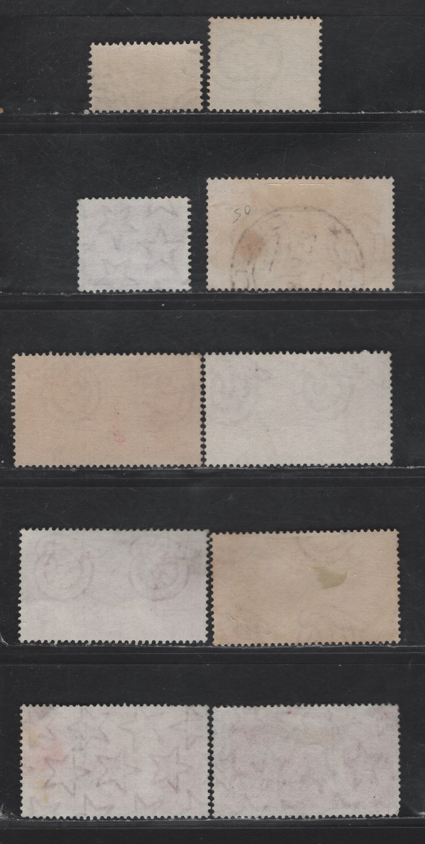 Italy SC#E21-E22, E24-E25, E32, EY8-EY9, Q74 5l - 300l Dark Carmine - Brown Carmine Airmail - Parcel Post, 1945-1954 Airmail - Parcel Post Issues, 10 Very Fine Used Singles, Winged Wheel & Multiple Stars Wmks