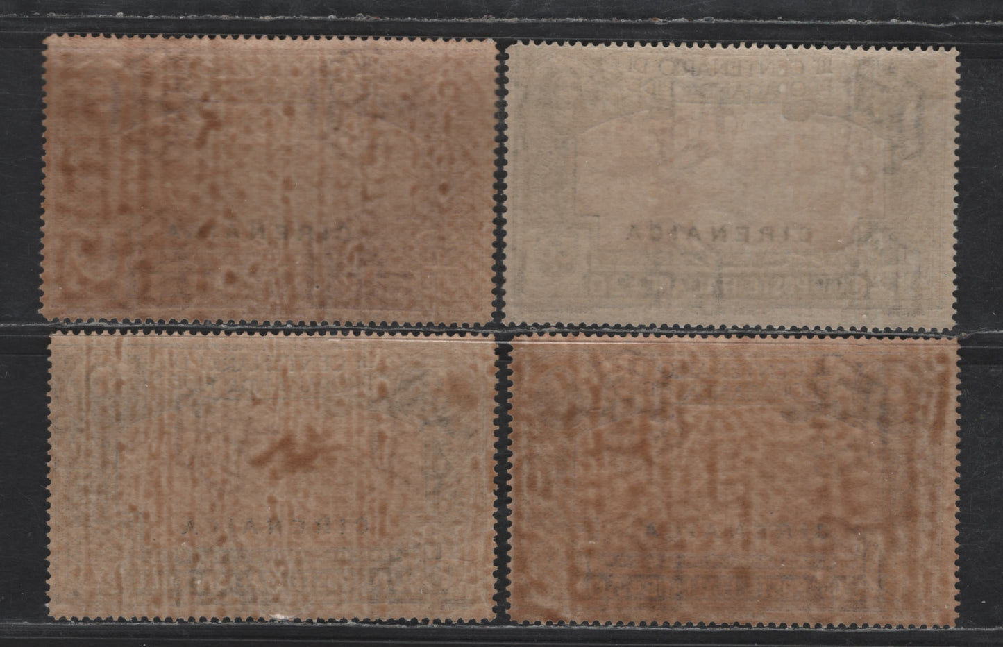 Lot 268 Cyrenaica SC#1-4 20c - 1l Olive Green & Orange Brown - Blue & Brown Orange Propagation of the Faith, 1923 Overprinted Propagation of the Faith Issue, 4 VFNH Singles