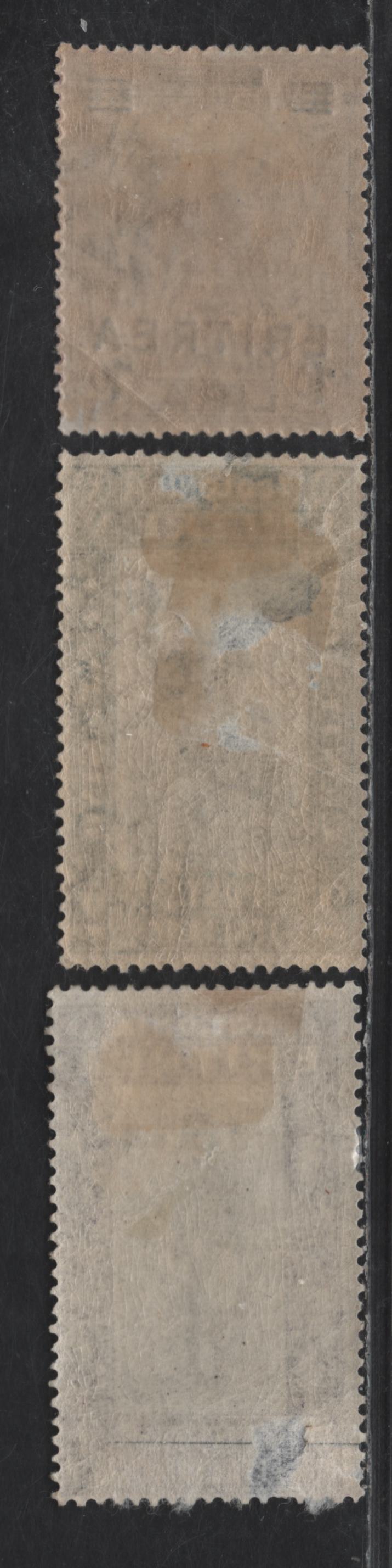 Lot 271 Eritrea SC#64, 119-120 1l on 10a - 5c Lilac - Dark Violet & Black Elephant - Postman, 1922-1930 Overprinted & Military Pictorial Issues, 3 VG/FOG Singles, Presentable Examples But With Small Faults