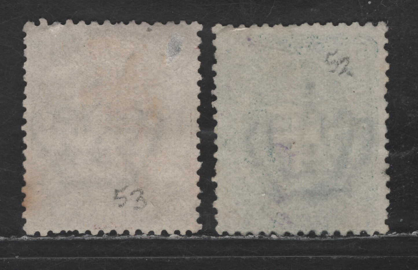Lot 290 Italy SC#52-53 5c - 40c Dark Green - Brown King Humbert I, 1889 King Humbert I Issue, 2 Fine Used Singles