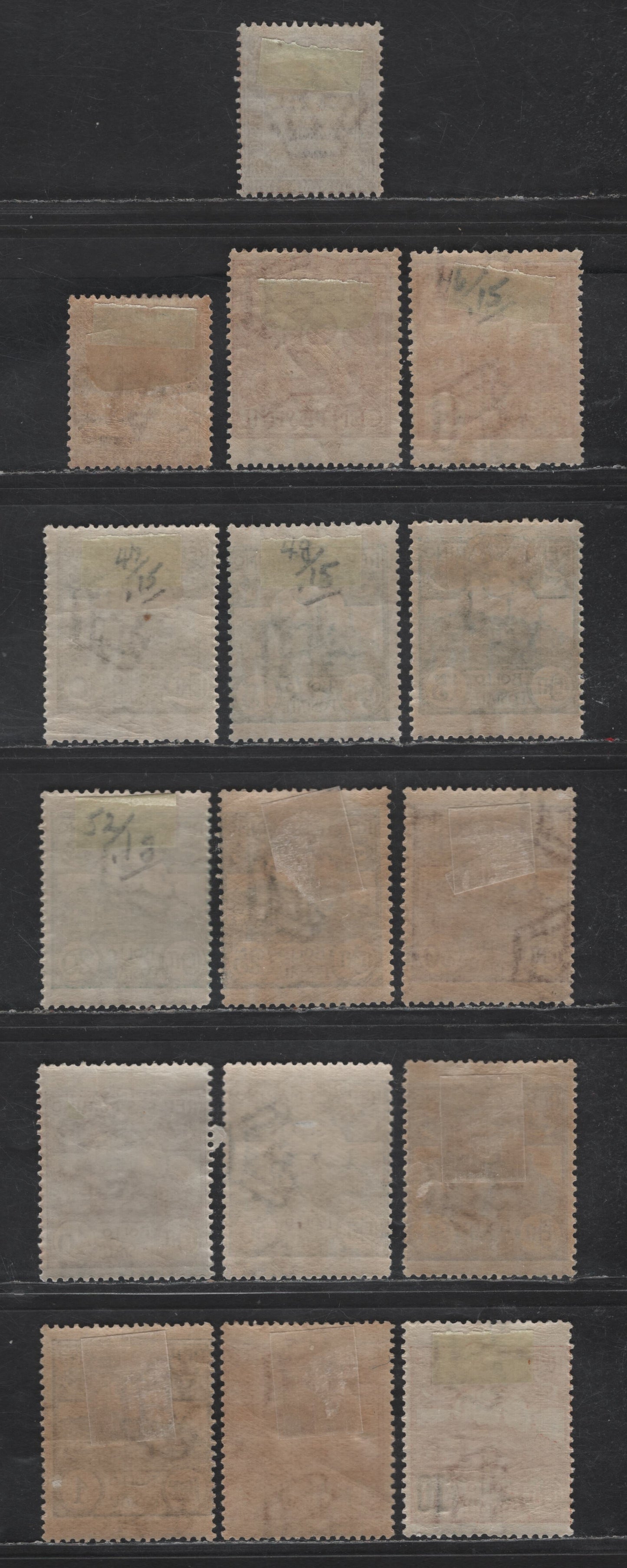 Lot 307 San Marino SC#37, 33, 41, 46-48, 52, 54, 57, 68, 71, 73, 189 20c - 10c on 30c Deep Brown - Brown Orange Liberty - Mount Titano, 1899-1941 Liberty - Mount Titano Definitive & Surcharged Issues, 13 FOG Singles