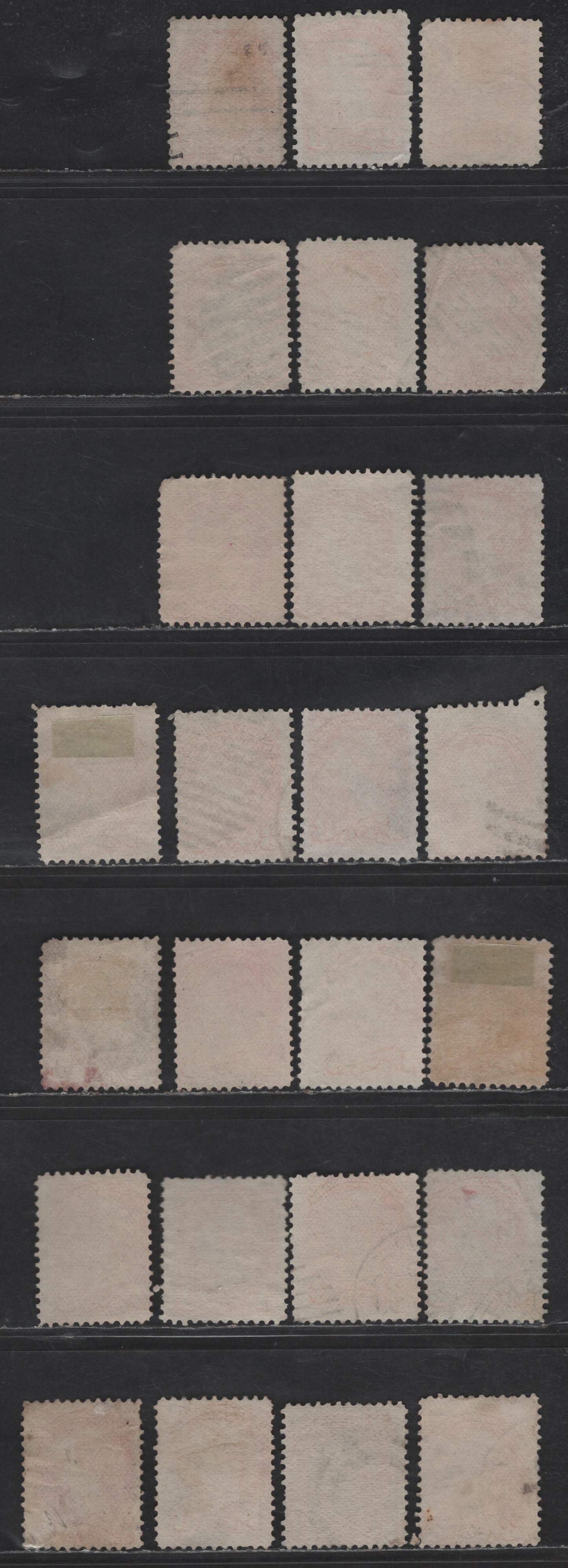 Lot 449 Canada SC#37 3c Orange Red Queen Victoria, 1870-1893 Small Queen Issue, 25 Ungraded Singles, Mid To Late Montreal Printings, Unsorted Paper Types, No Pos. Dots Or Medallions